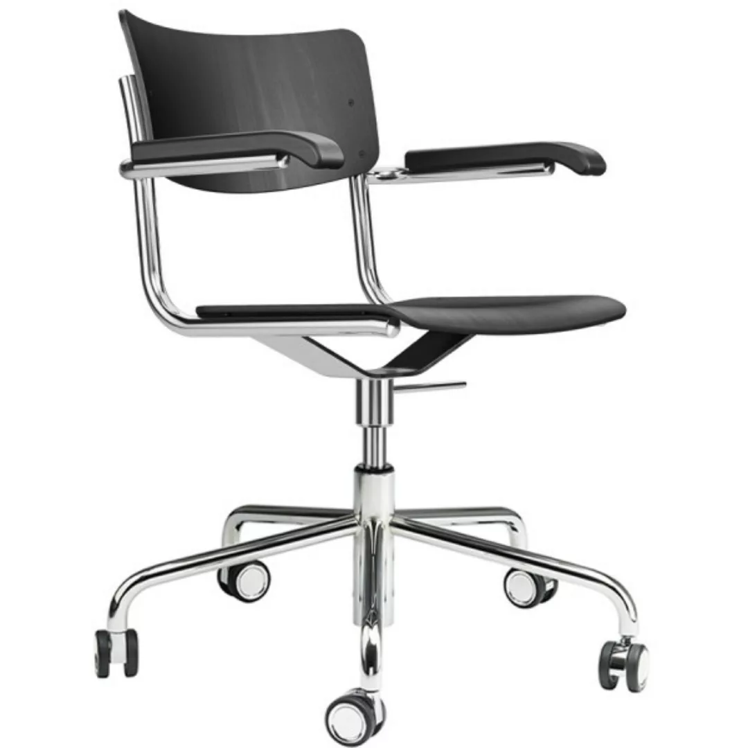 Thonet - S 43 FDR Bürostuhl - schwarz TP 29/gebeizt/BxHxT 64x76-88x64cm/Ges günstig online kaufen