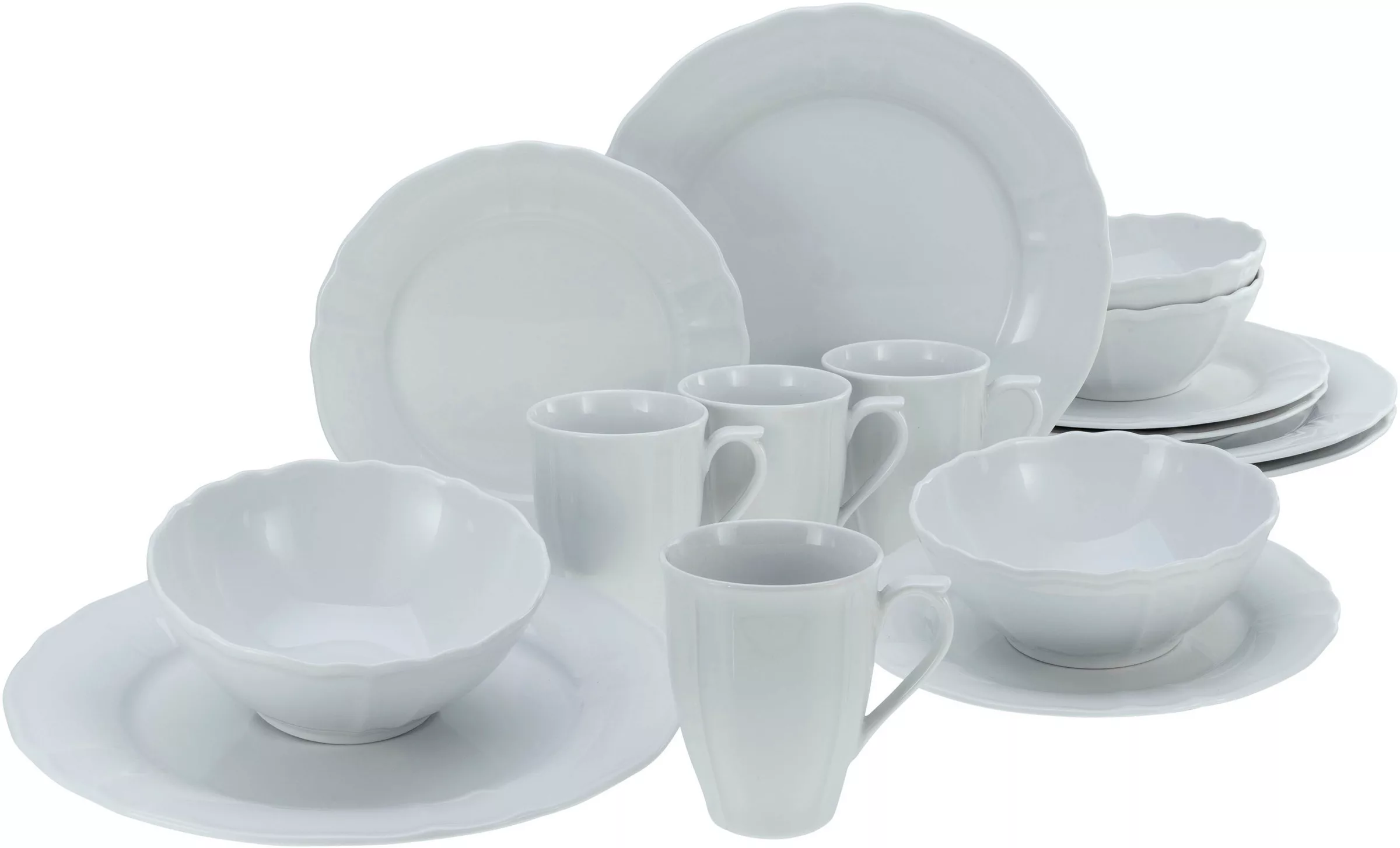 CreaTable Kombiservice Flora weiß Porzellan 16 tlg. günstig online kaufen