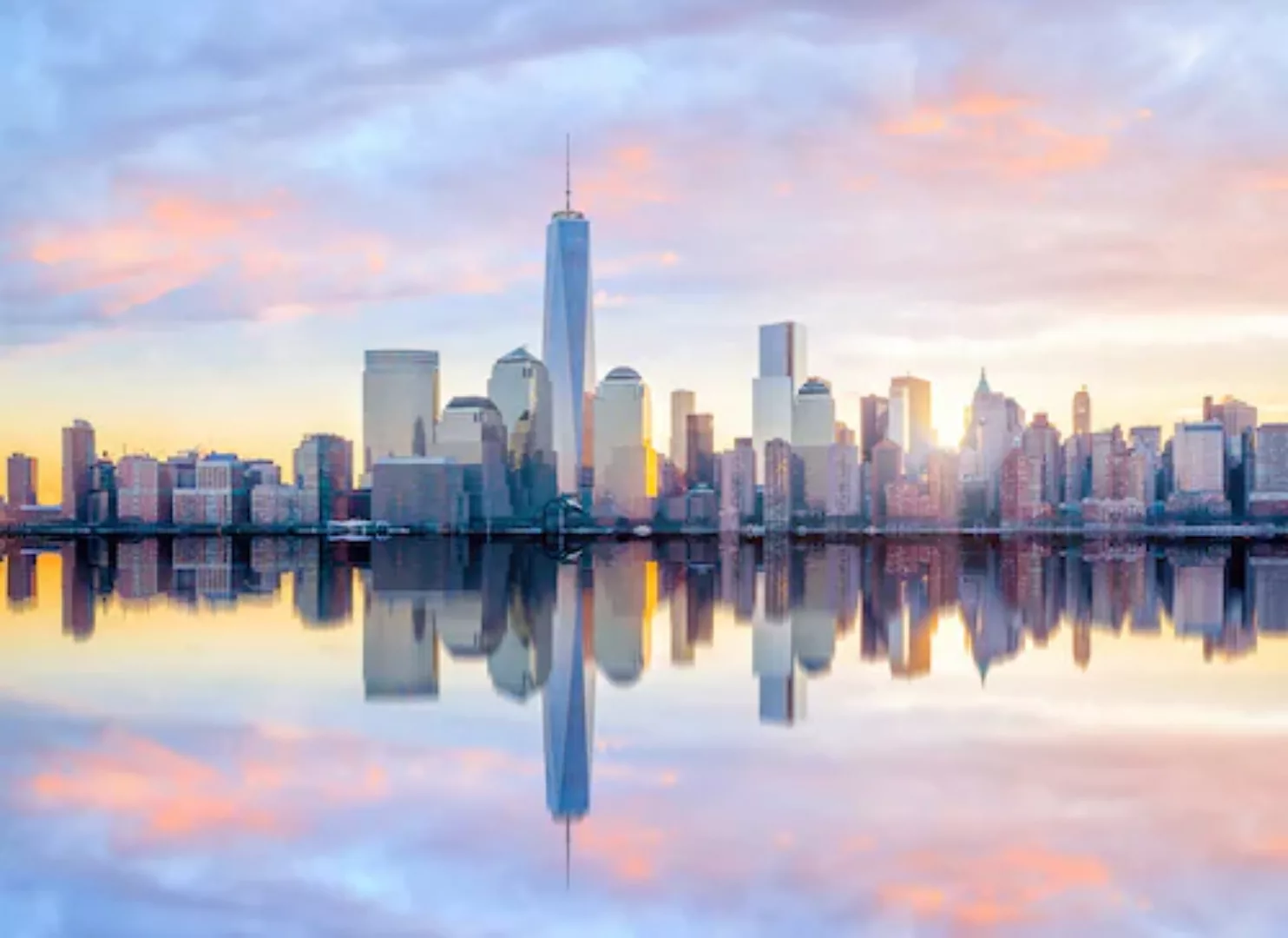 Fototapete New York Skyline Blau Grau Gelb 3,50 m x 2,55 m FSC® günstig online kaufen