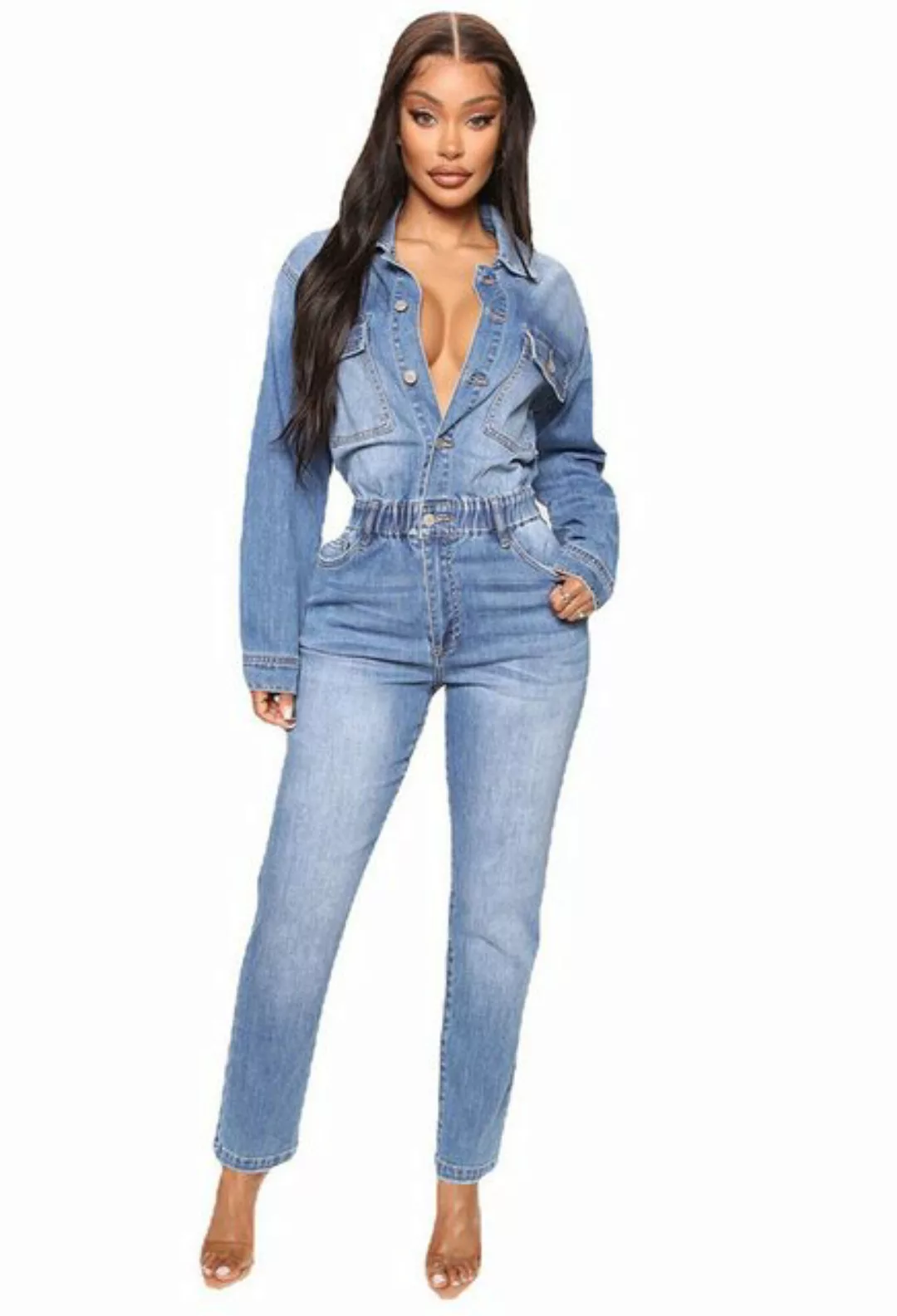 CHENIN 7/8-Overall 7/8-Overall Damen Freizeithose Jumpsuit Langarm Culotte- günstig online kaufen