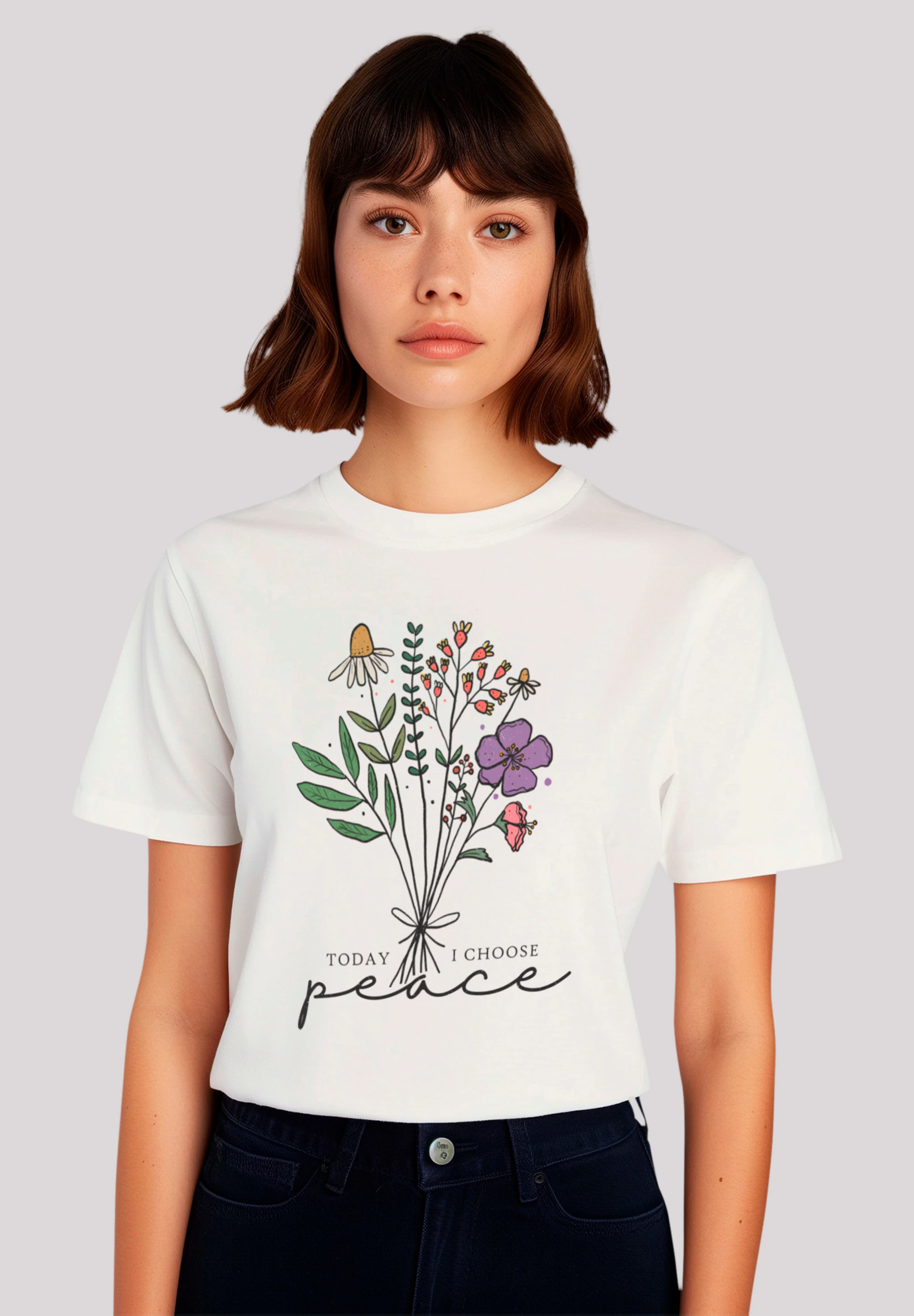 F4NT4STIC T-Shirt "Blumen today I choose peace", Premium Qualität günstig online kaufen