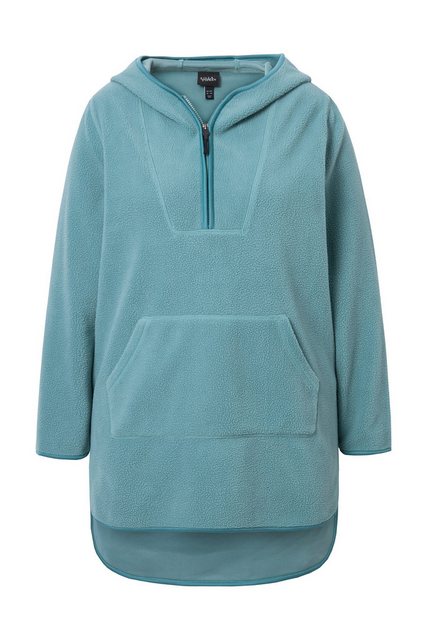 Ulla Popken Sweatshirt Long-Teddy-Fleecepullover Kapuze Zipper Langarm günstig online kaufen