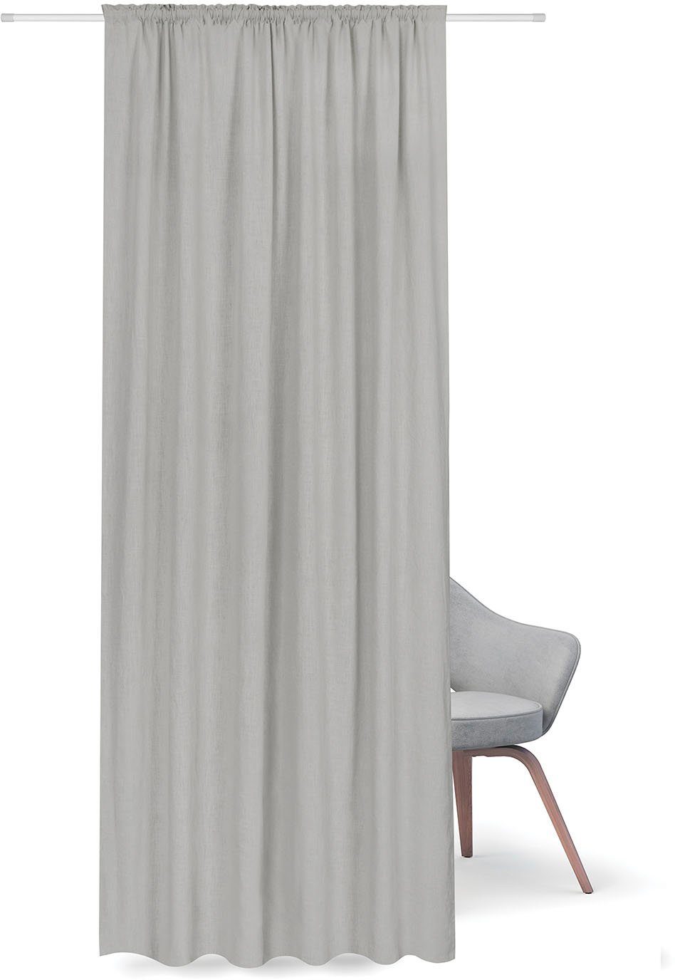 Gerster Vorhang Bio-Baumwolle/Leinen-Schal Uni, 140x270cm,anthrazit (OCS), günstig online kaufen