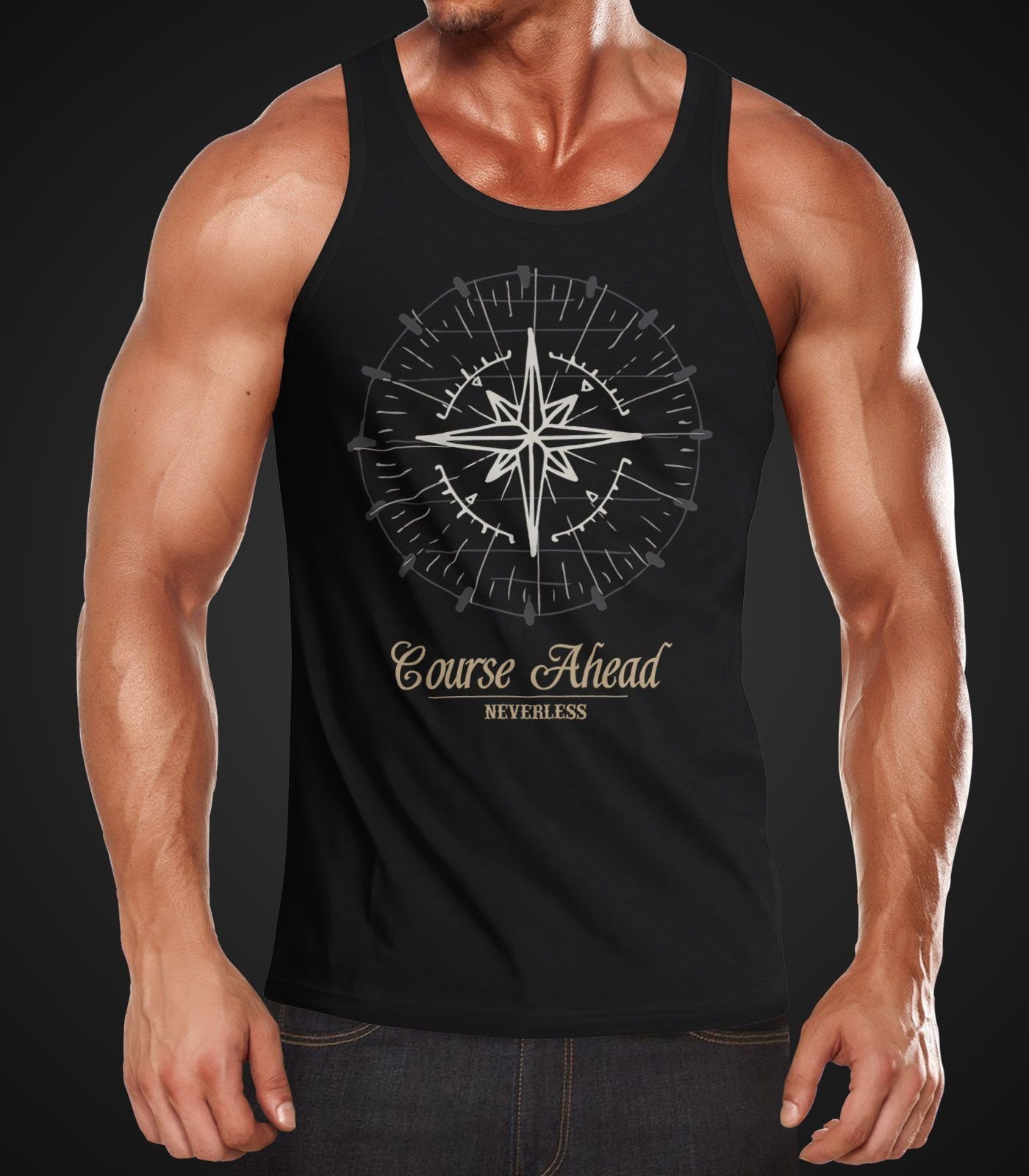 Neverless Tanktop Herren Tanktop Kompass Windrose günstig online kaufen