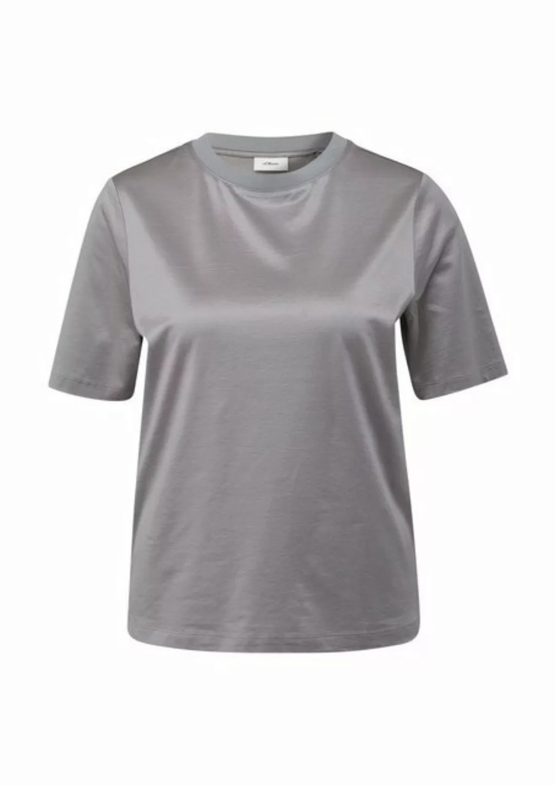 s.Oliver BLACK LABEL Kurzarmshirt T-Shirt aus schimmerndem Viskosemix günstig online kaufen