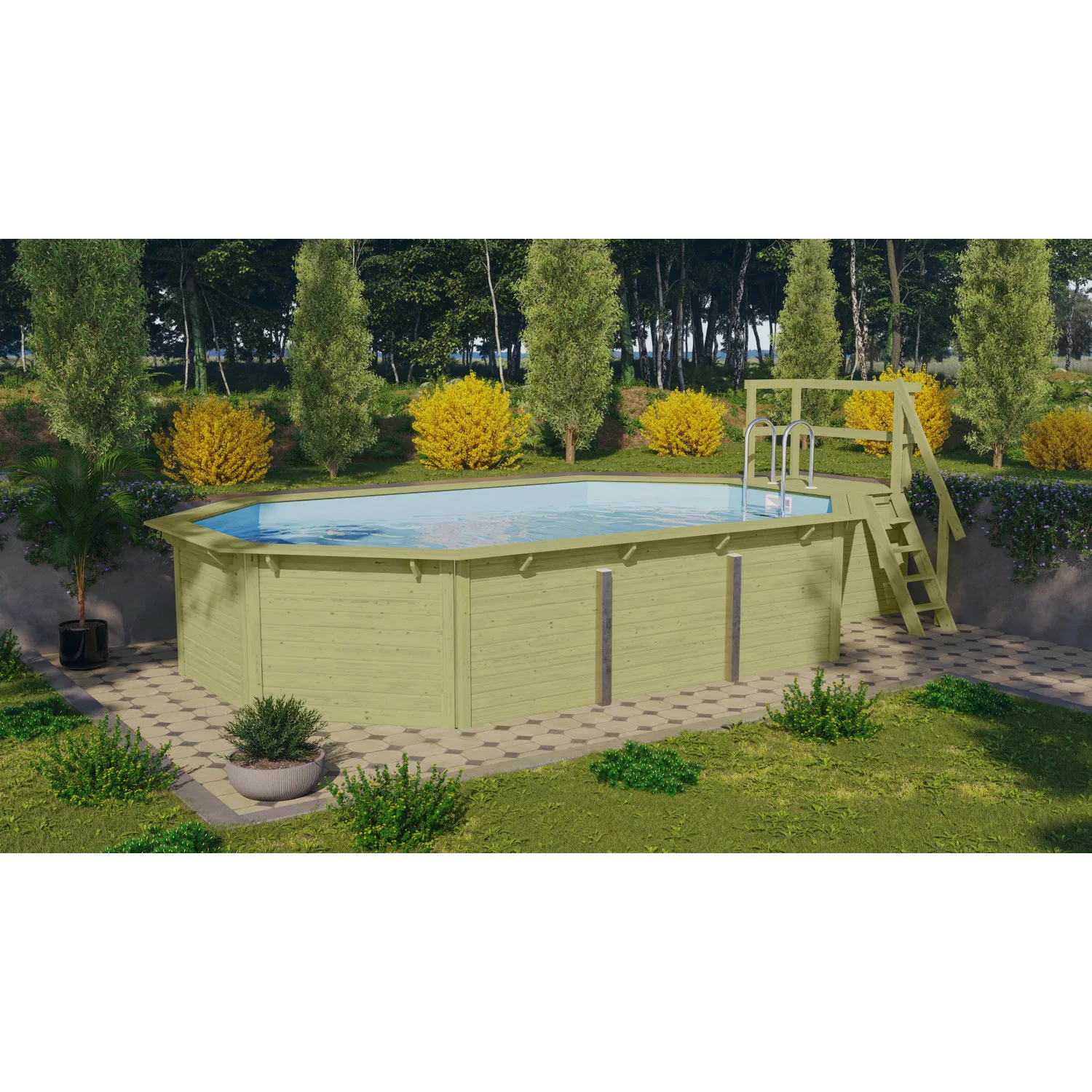 Karibu Achteckpool "Acapulco 4X mit Sonnendeck", (Set, 7 tlg.), BxLxH: 690x günstig online kaufen