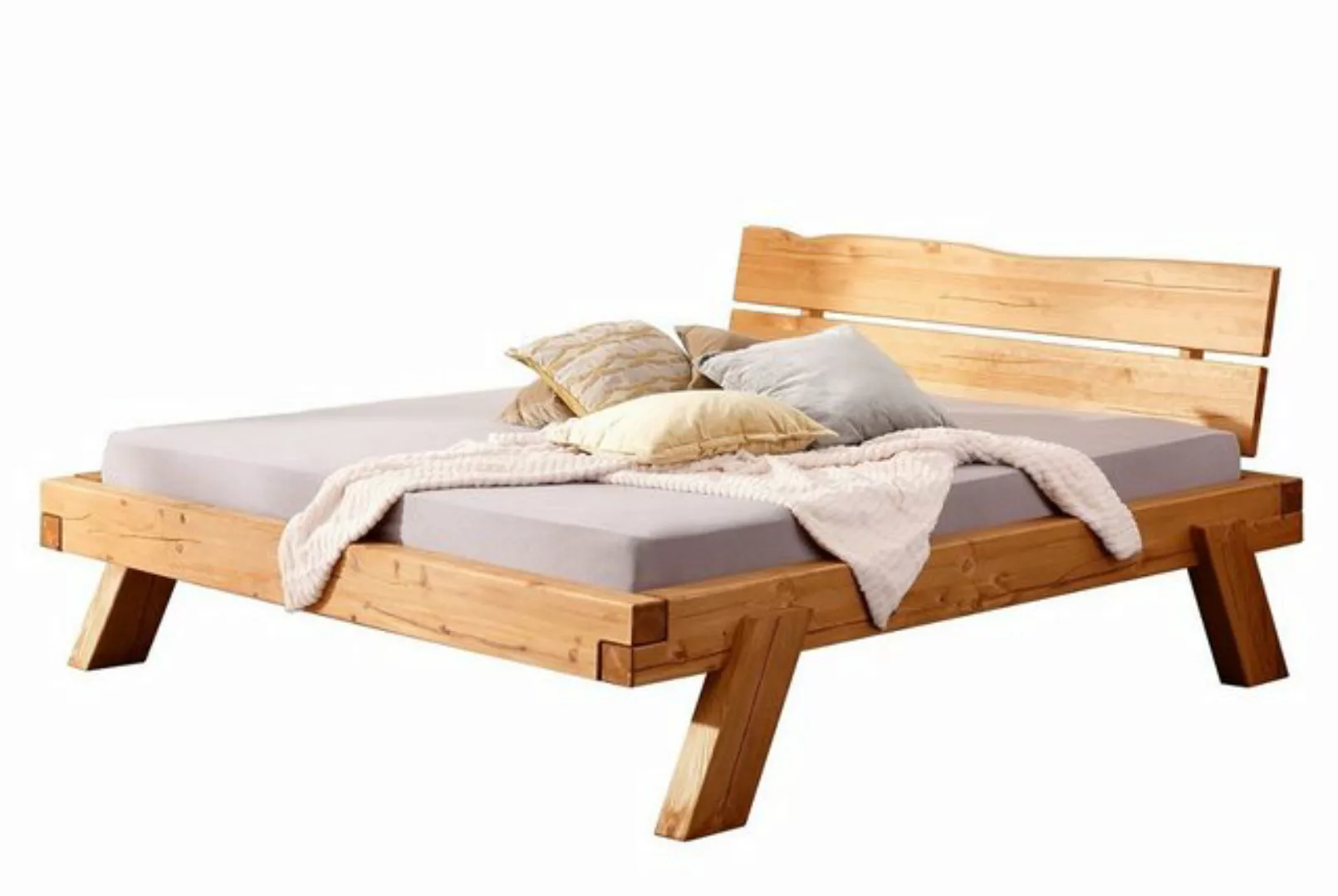Main Möbel Massivholzbett Balkenbett 'Marvin' 160x200cm Kiefer massiv eiche günstig online kaufen