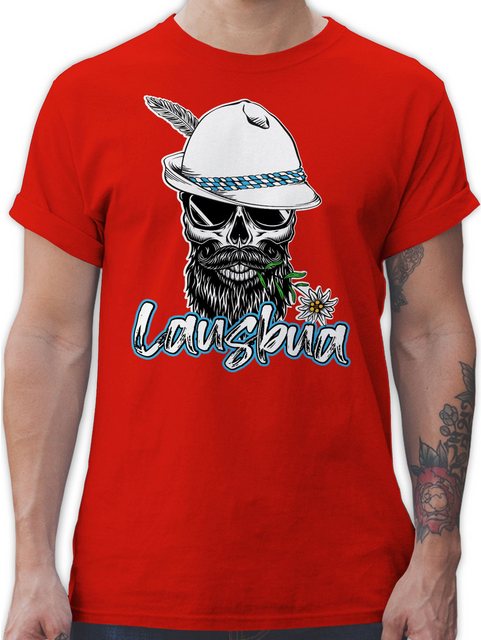 Shirtracer T-Shirt Lausbua Totenkopf Skull Bayrisch Lausbub Schlingel Mode günstig online kaufen