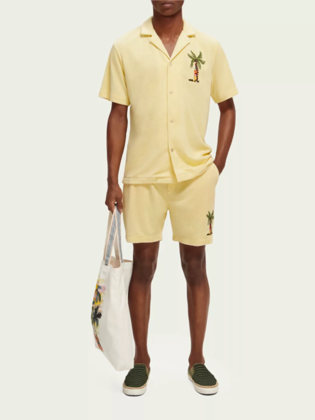 Scotch & Soda Bermuda-Shorts aus Frottee mit Stickerei günstig online kaufen