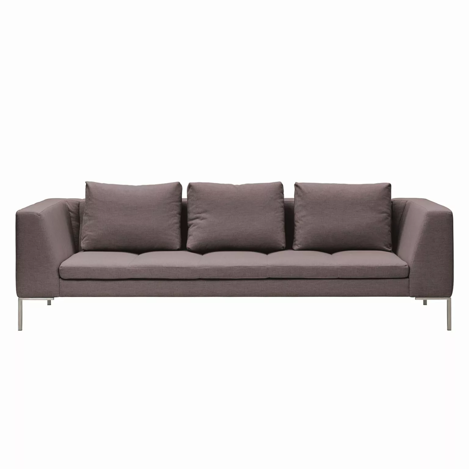 home24 Studio Copenhagen Sofa Madison 3-Sitzer Grau/Braun Webstoff 238x66x1 günstig online kaufen