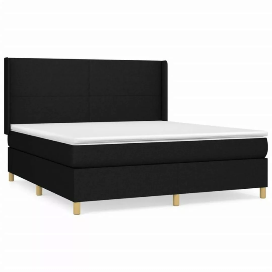 furnicato Bett Boxspringbett mit Matratze Schwarz 160x200 cm Stoff günstig online kaufen