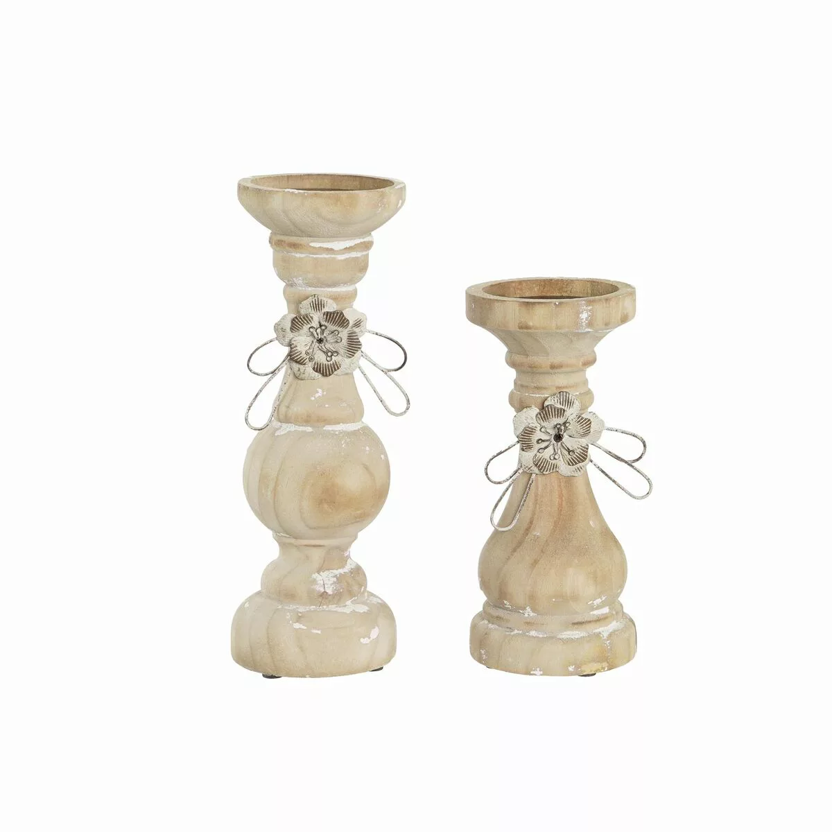 Kerzenschale Dkd Home Decor Holz (9,5 X 9,5 X 28 Cm) (2 Stücke) günstig online kaufen