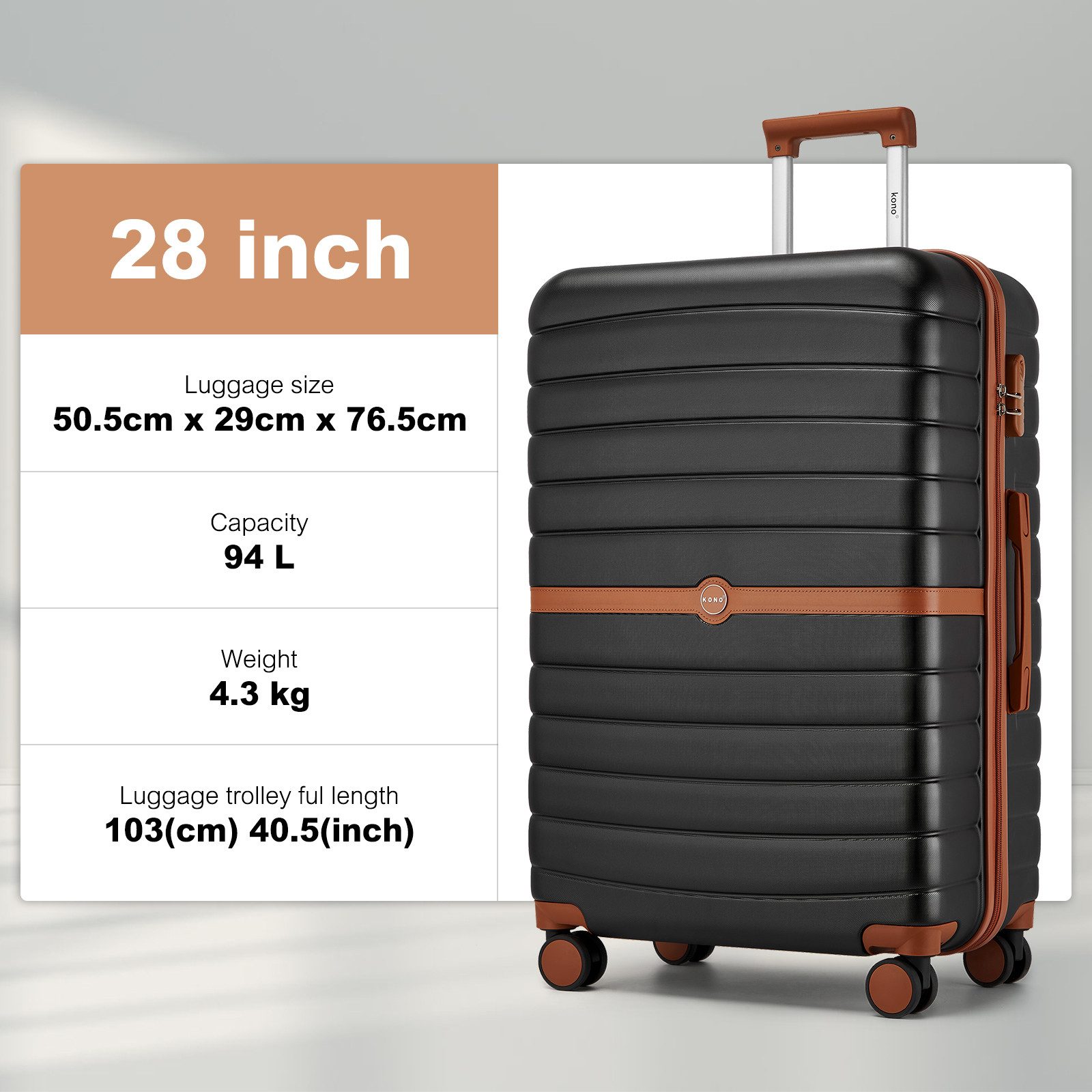 KONO Kofferset Hartschalenkoffer (Höhe: 55/66.5/76.5cm) + günstig online kaufen