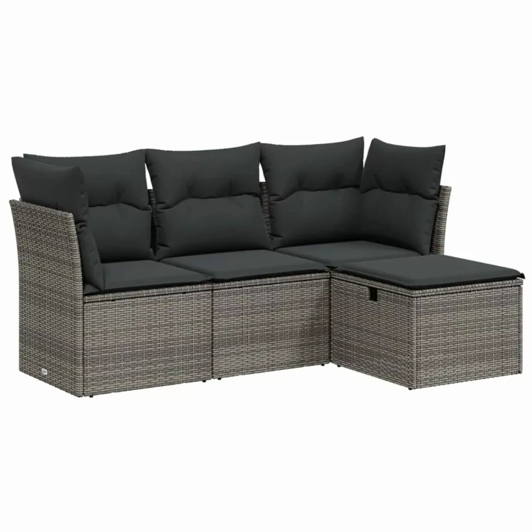 vidaXL Gartenlounge-Set 4-tlg. Garten-Sofagarnitur mit Kissen günstig online kaufen