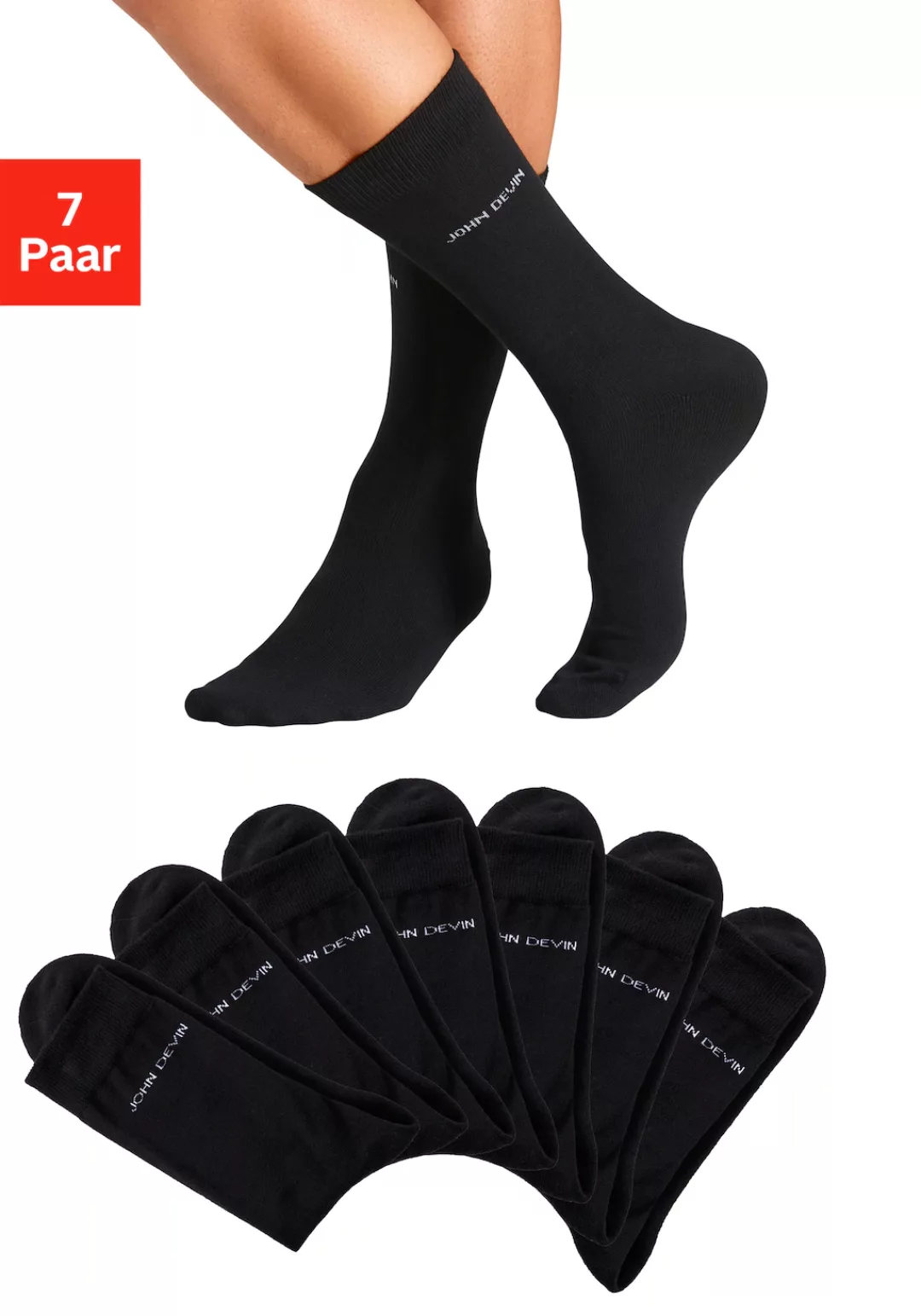 John Devin Basicsocken, (Packung, 7 Paar), für jeden Tag günstig online kaufen