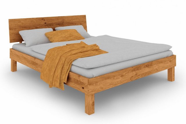 Natur24 Einzelbett Bett Zigo 1 Sonderlänge 90x210 Wildeiche Holzkopfteil un günstig online kaufen