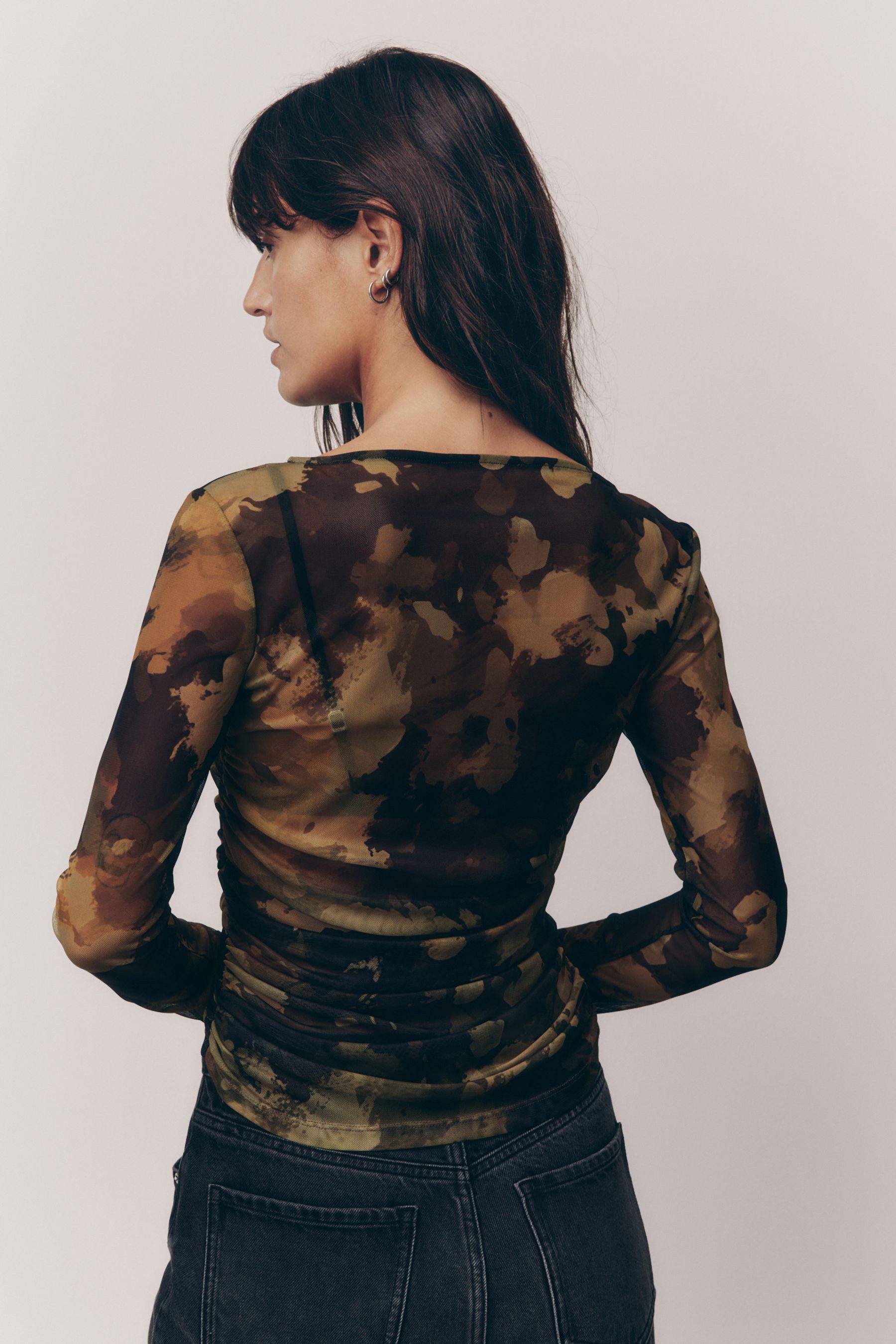 Next Langarmshirt Kew Collection gerafftes Langarmoberteil günstig online kaufen