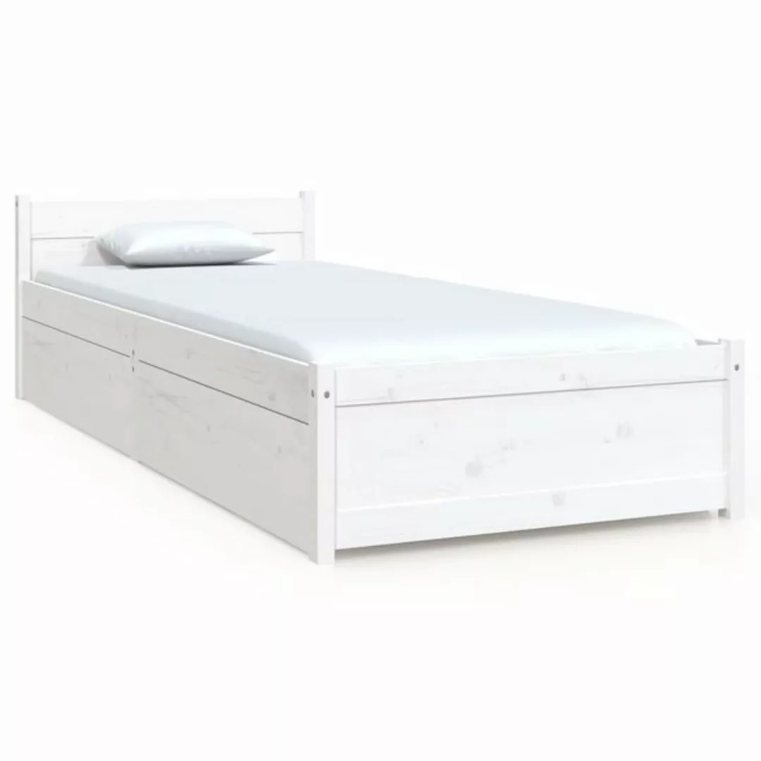 Vidaxl Bett Mit Schubladen Weiß 75x190 Cm 2ft6 Small Single günstig online kaufen