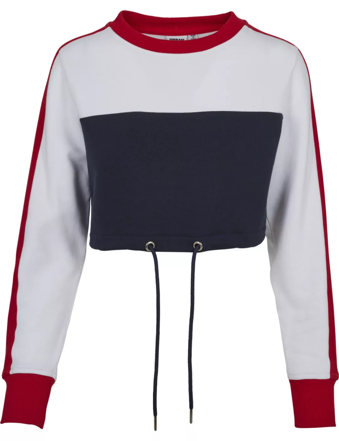 Urban Classics Damen Sweater Cropped 3-Tone Stripe Crew günstig online kaufen