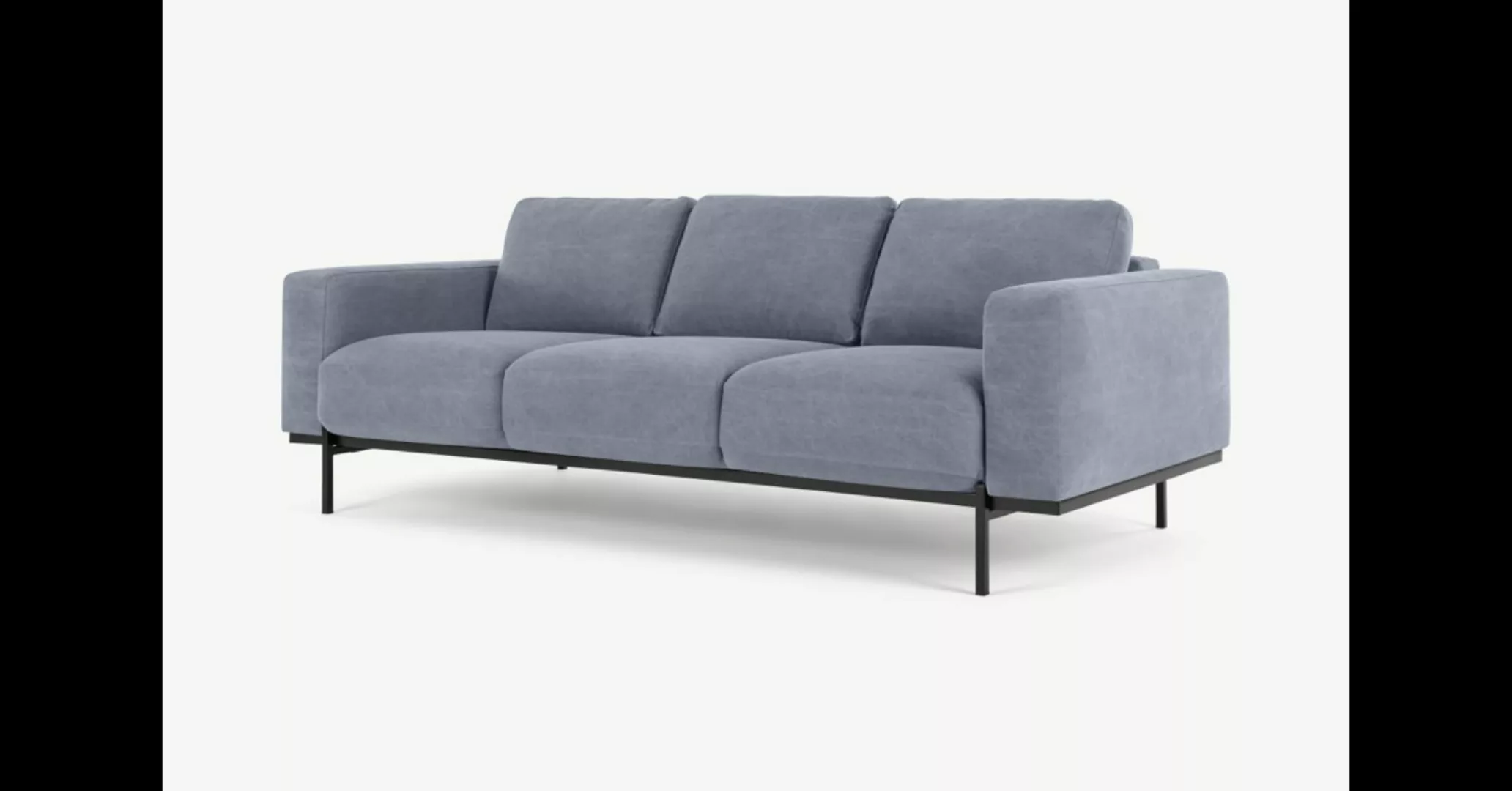Jarrod 3-Sitzer Sofa, Blau - MADE.com günstig online kaufen