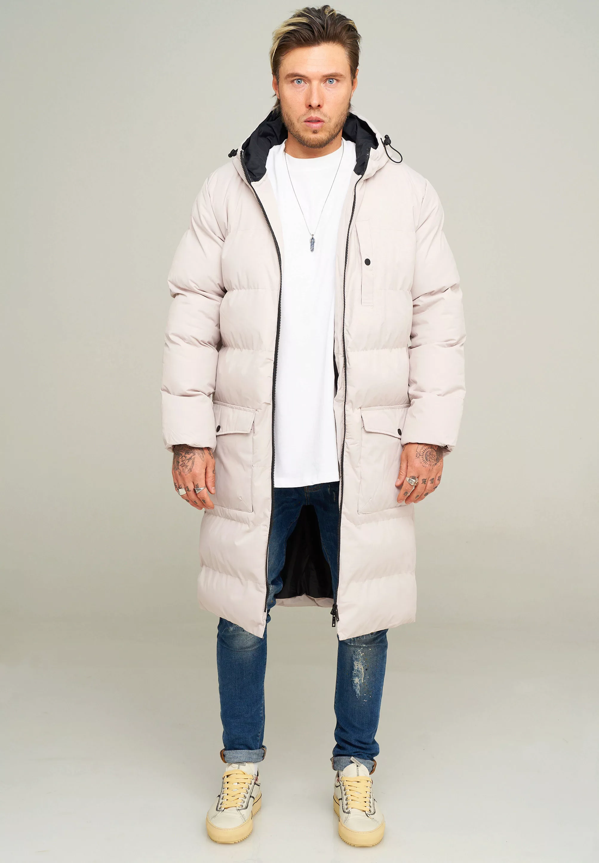 behype Parka "LONGLINE PUFFER PARKA", mit Kapuze günstig online kaufen