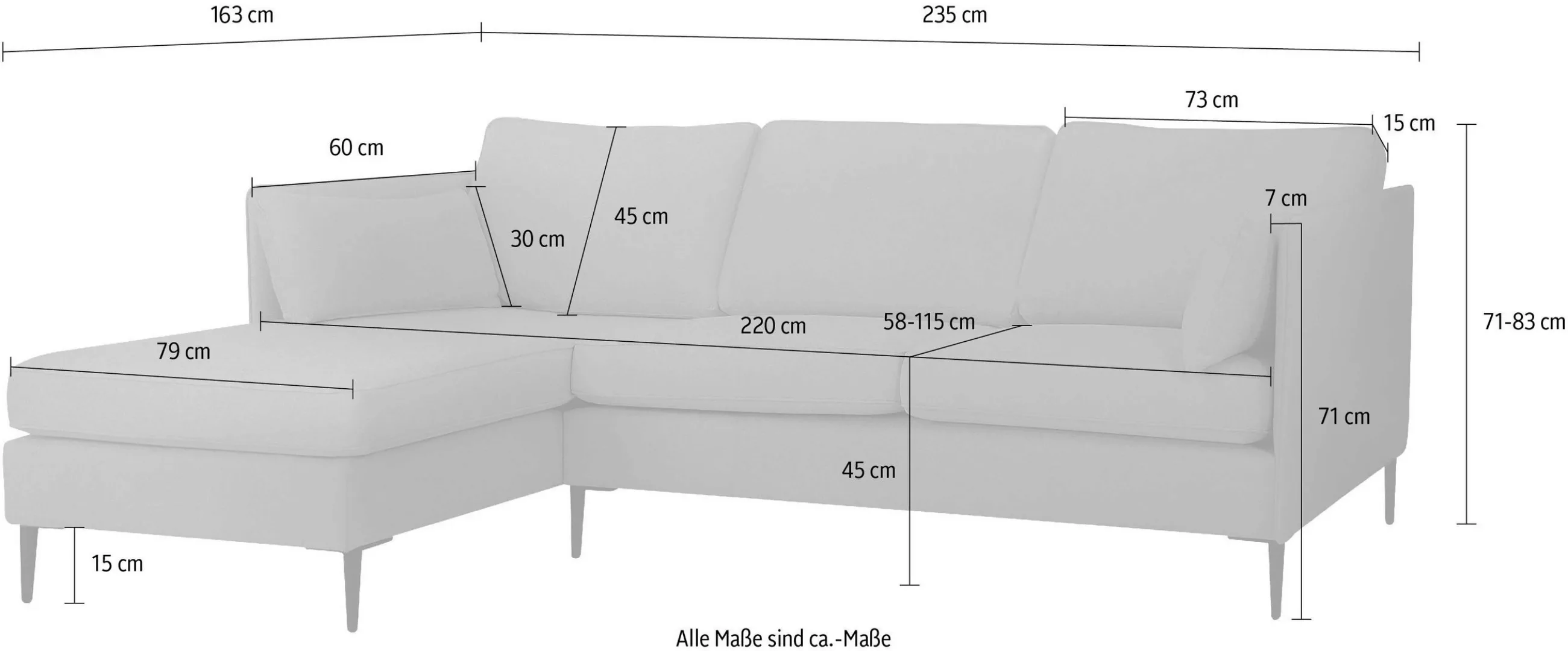 Leonique Ecksofa "Light L-Form" günstig online kaufen