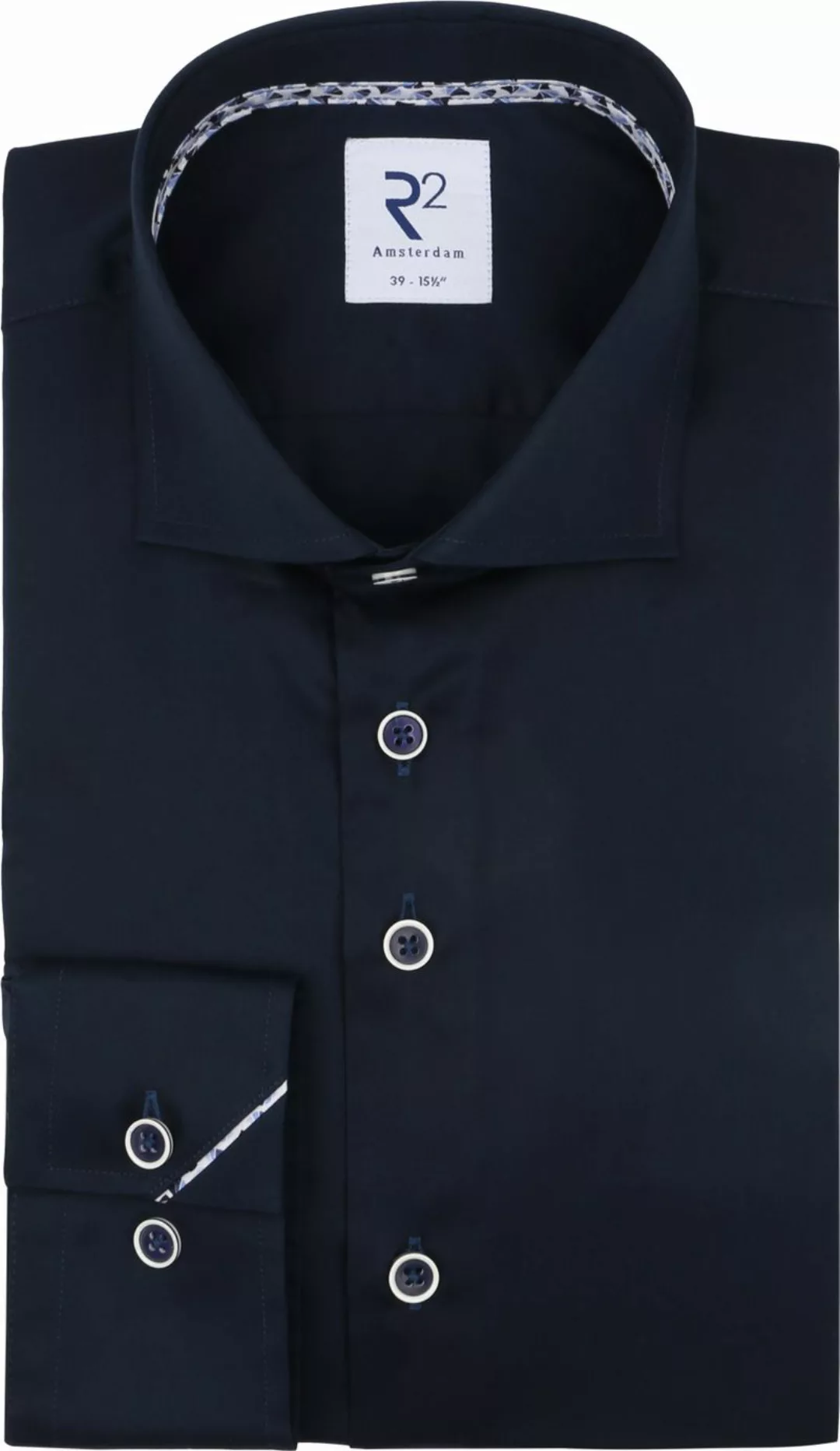 R2 Hemd Twill Navy - Größe 37 günstig online kaufen