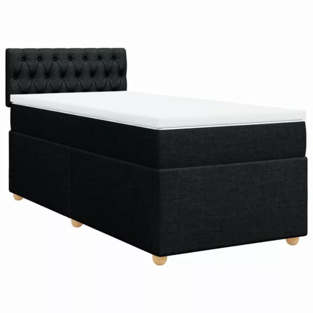 vidaXL Bett Boxspringbett mit Matratze Schwarz 80x200 cm Stoff günstig online kaufen