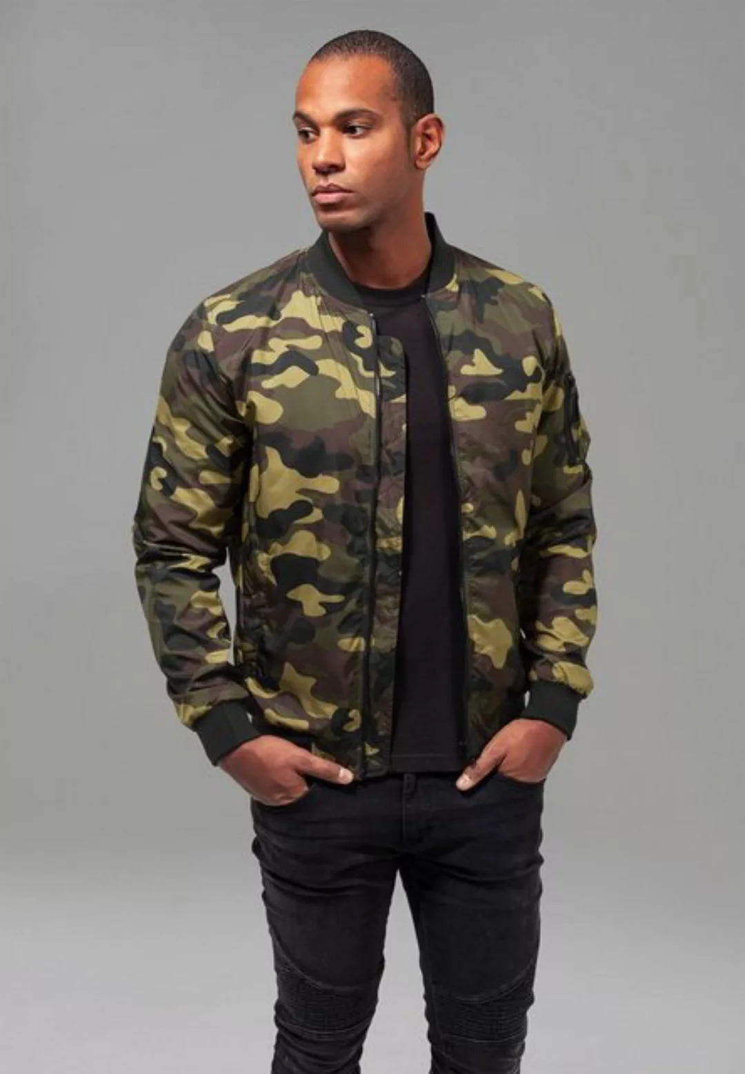 URBAN CLASSICS Bomberjacke TB1617 - Light Camo Bomber Jacket woodcamo M günstig online kaufen