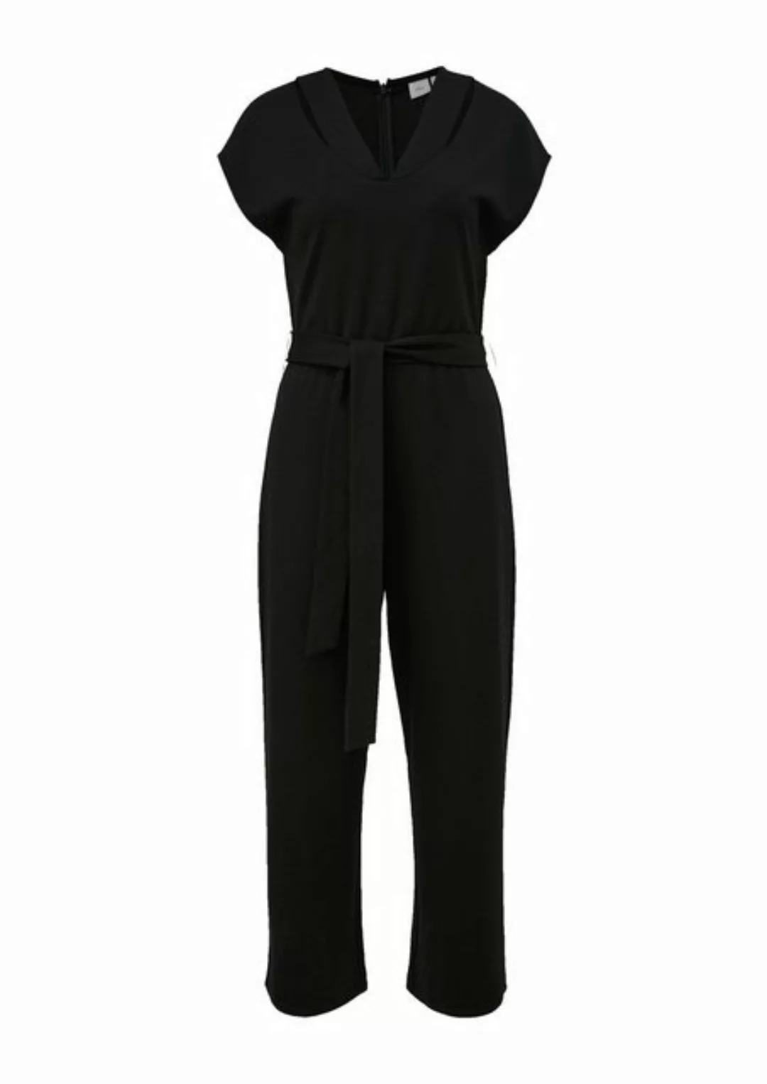 s.Oliver BLACK LABEL Culotte-Overall - kurzarm Jumpsuit einfarbig - sommerl günstig online kaufen