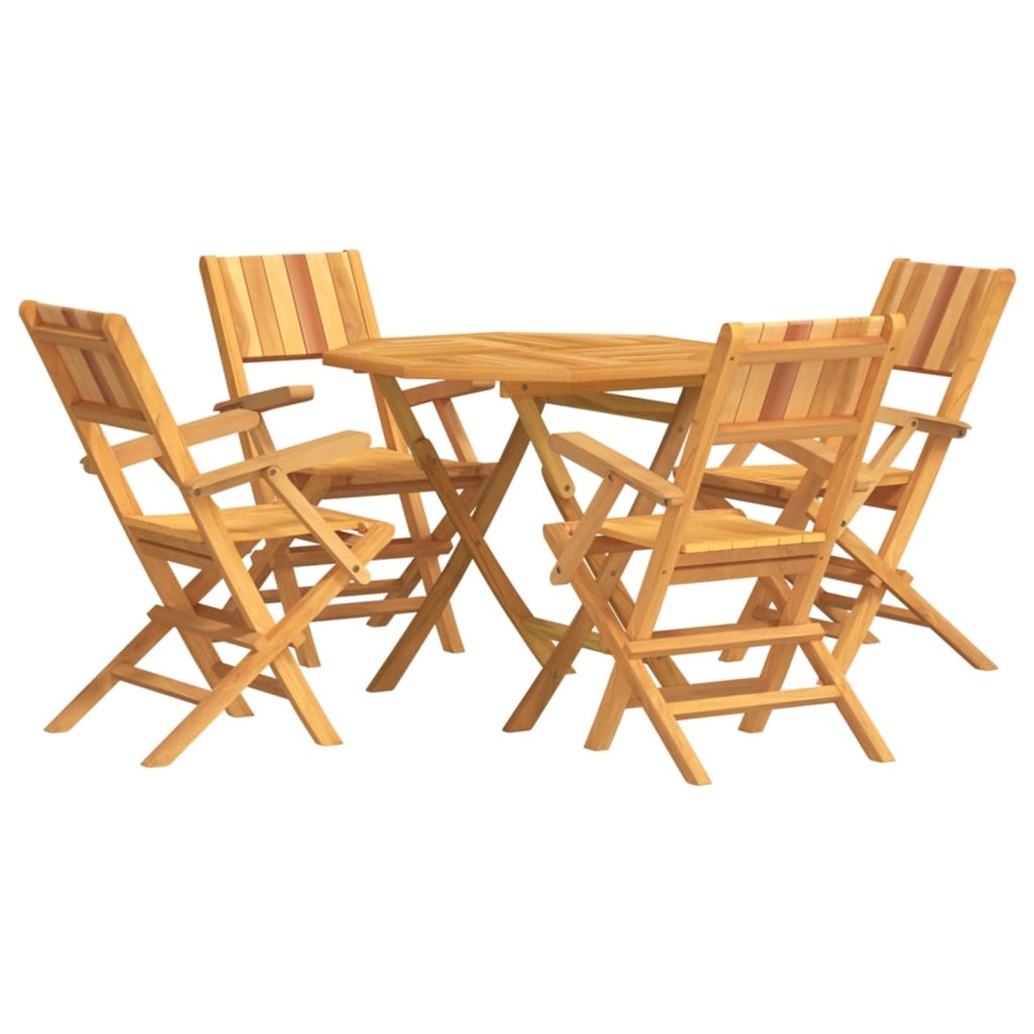 Vidaxl 5-tlg. Garten-essgruppe Massivholz Teak günstig online kaufen