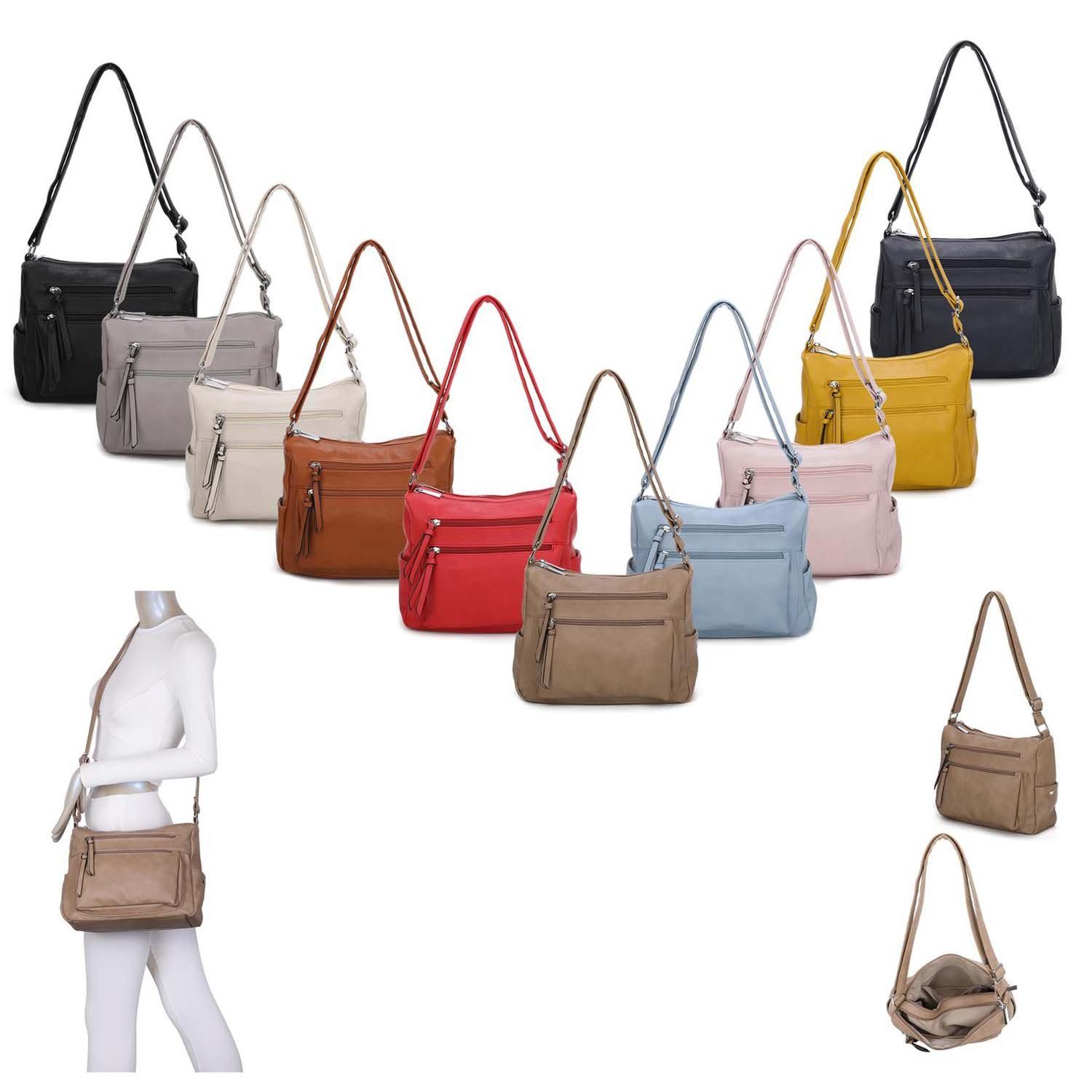 ITALYSHOP24 Schultertasche Damen Tasche Shopper Crossbody, günstig online kaufen