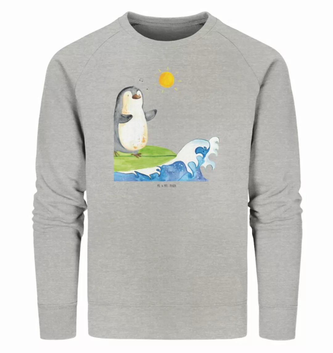 Mr. & Mrs. Panda Longpullover Größe S Pinguin Surfer - Heather Grey - Gesch günstig online kaufen