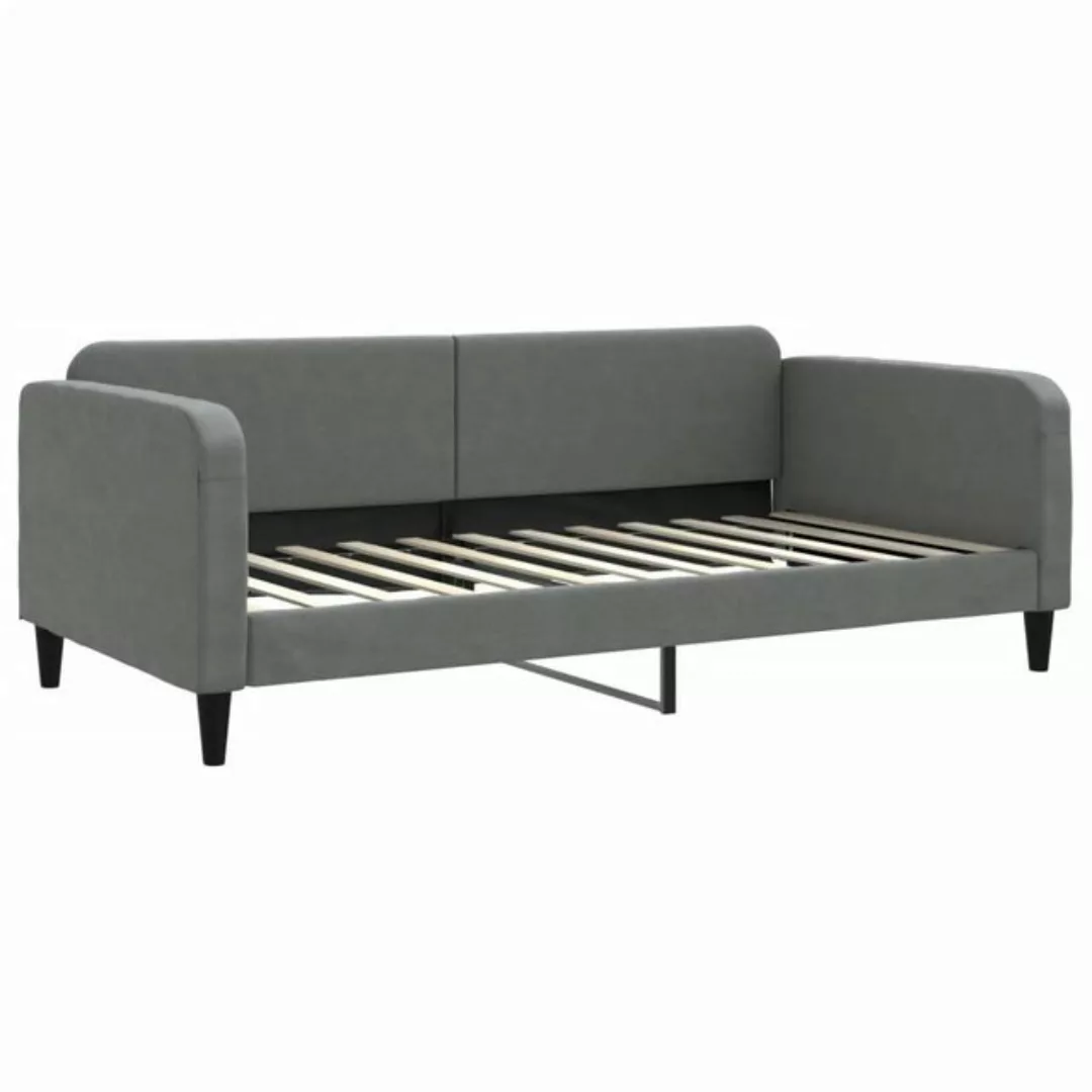 furnicato Bett Tagesbett Dunkelgrau 100x200 cm Stoff (1-tlg) günstig online kaufen