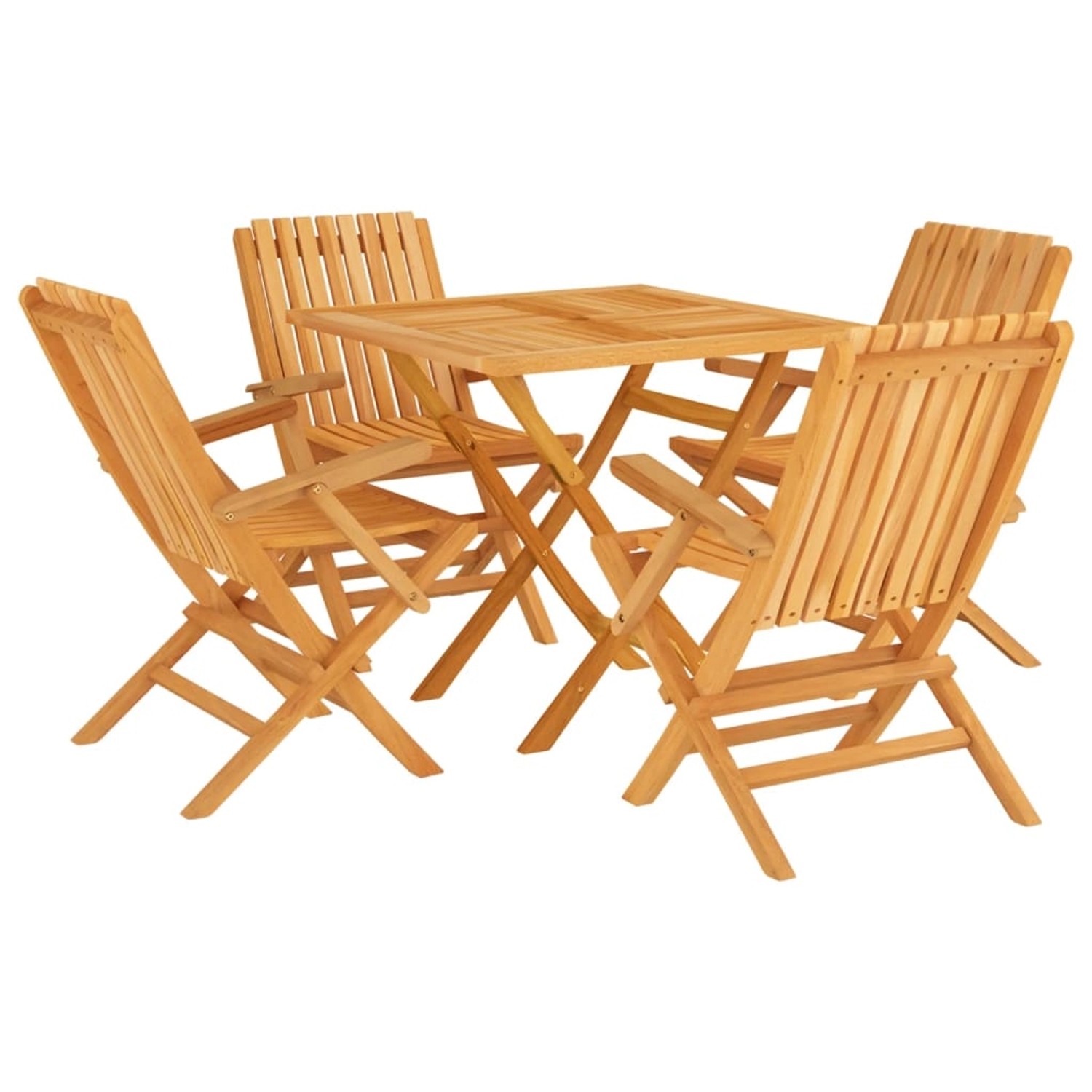 Vidaxl 5-tlg. Garten-essgruppe Massivholz Teak günstig online kaufen