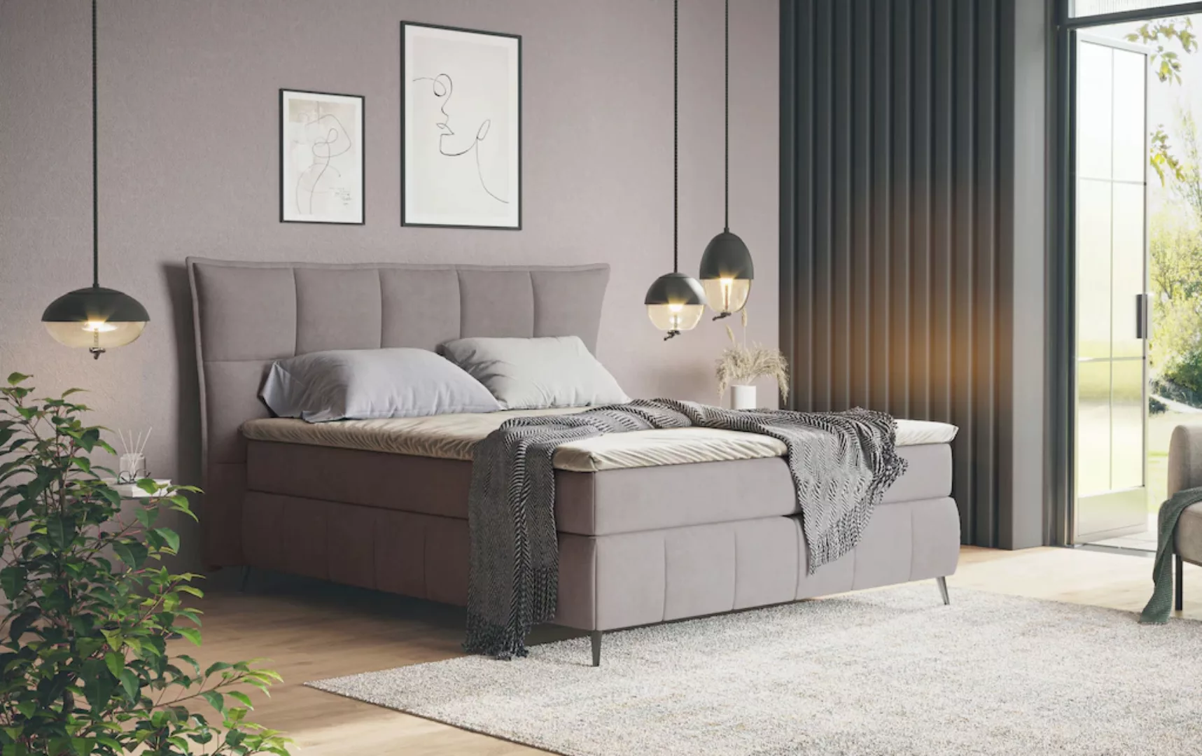 COTTA Boxspringbett "Sarah", inkl. Topper, 2 Matratzenkerne, Härtegrade H2, günstig online kaufen
