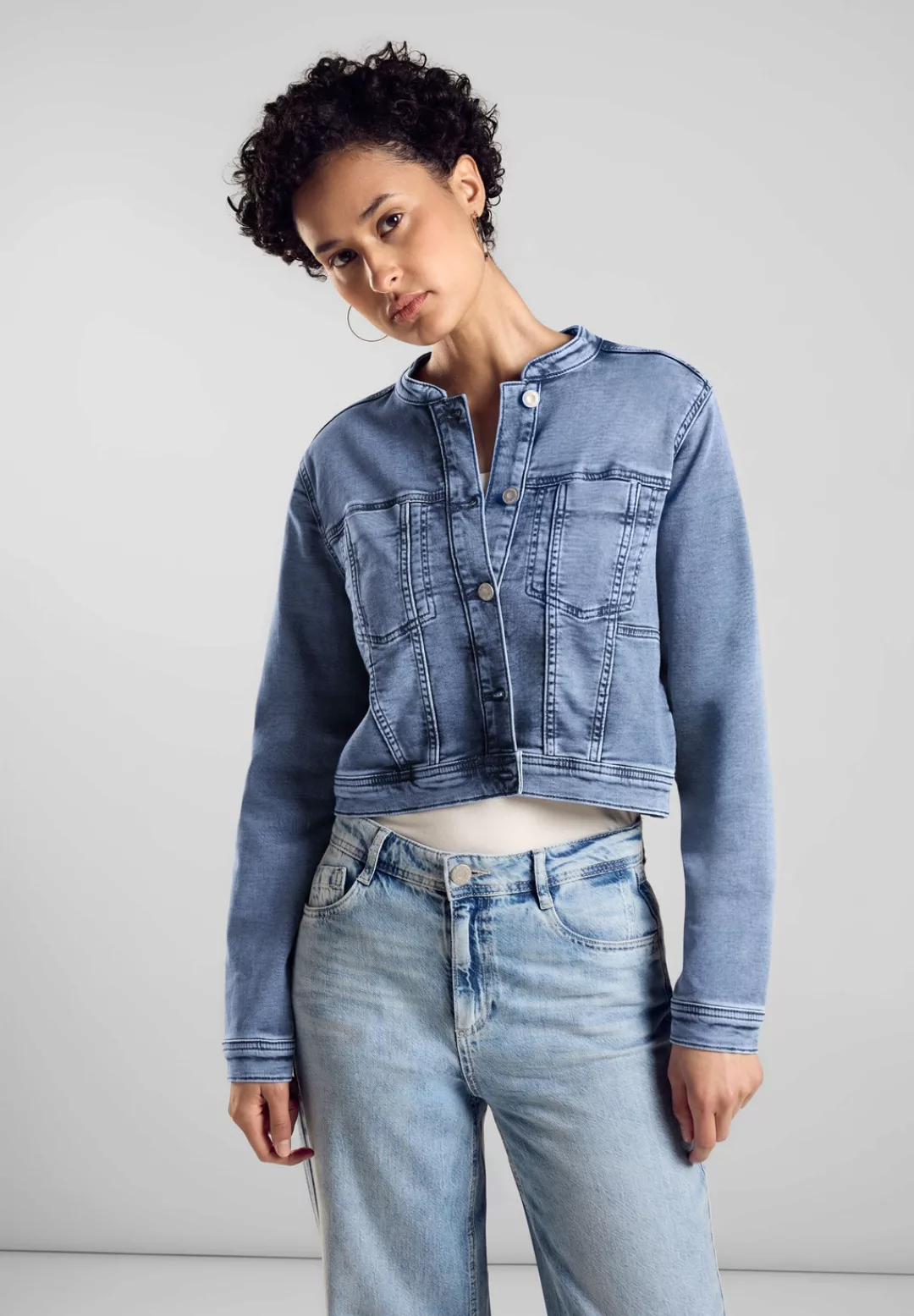 STREET ONE Jeansblazer kurz und mit Brusttaschen günstig online kaufen