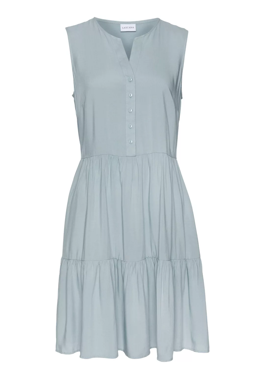 LASCANA Sommerkleid aus gewebter Viskose, Strandkleid mit Volants, Basic günstig online kaufen