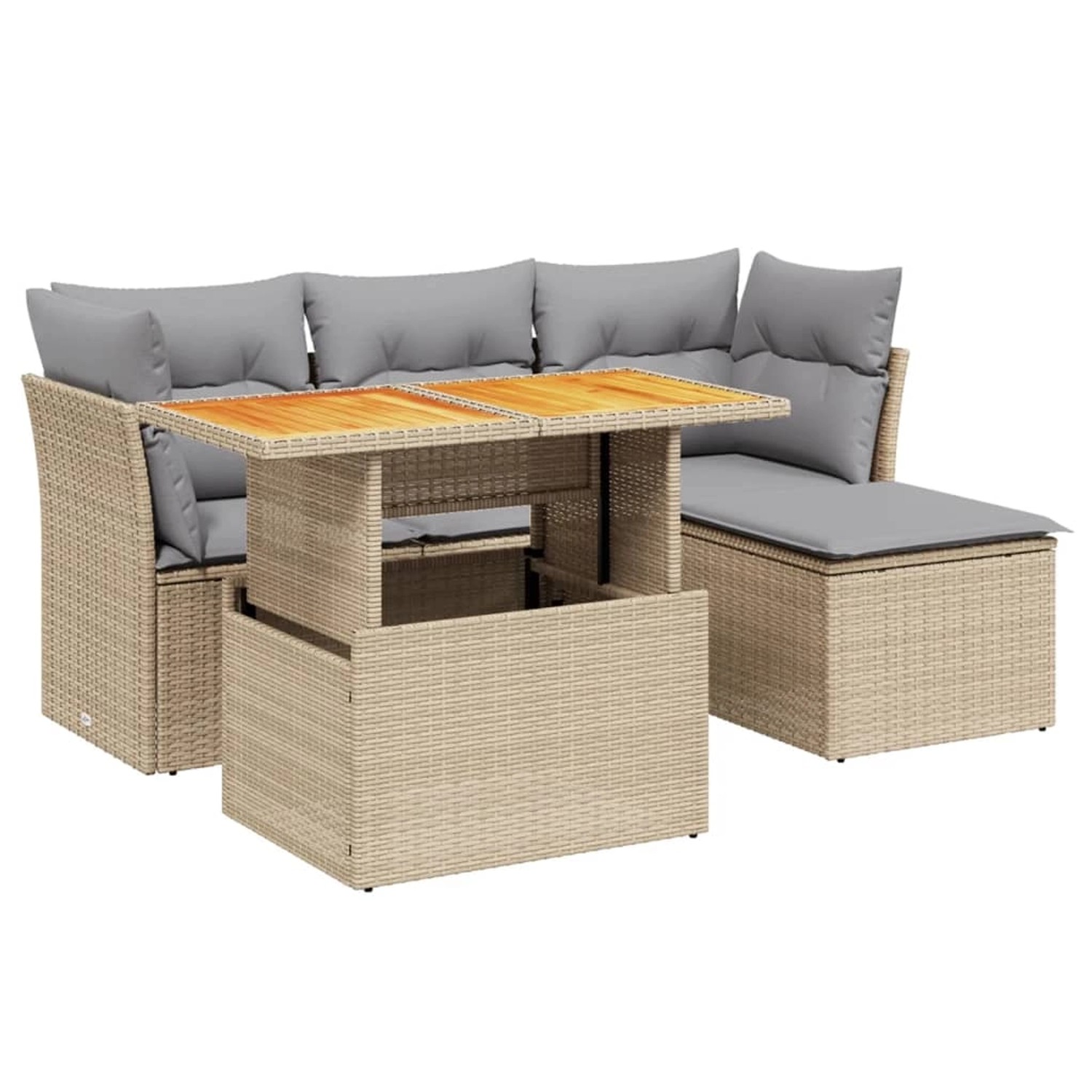 vidaXL 6-tlg Garten-Sofagarnitur mit Kissen Beige Poly Rattan Modell 324 günstig online kaufen