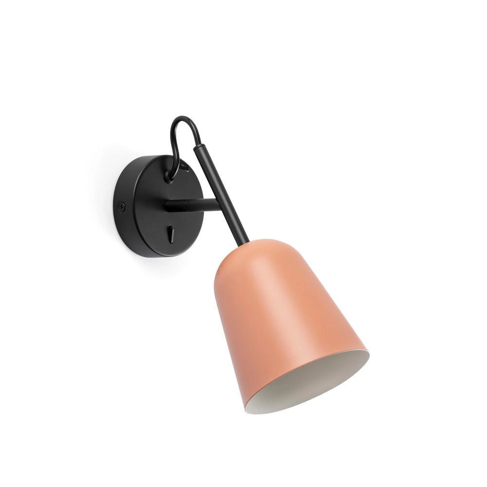 Wandlampe Studio, rosa/schwarz, Stahl, Ø 11 cm günstig online kaufen