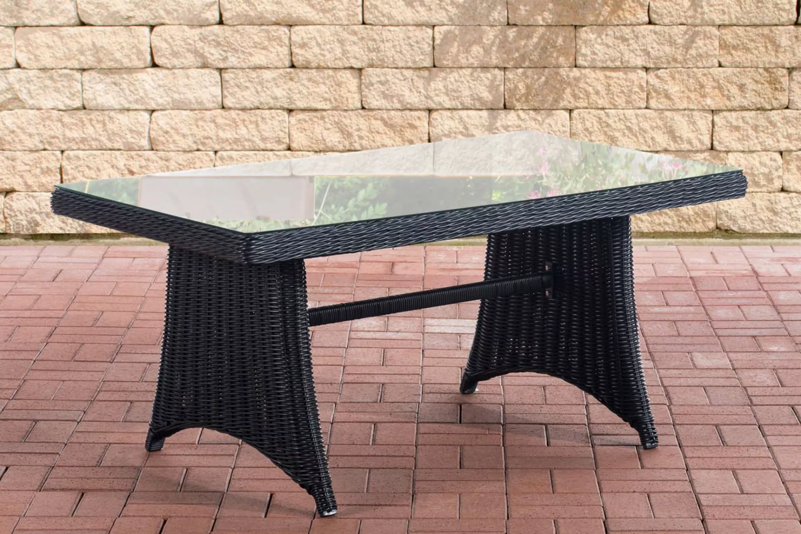 Tisch Sorano 5mm 138 x 80 cm-schwarz günstig online kaufen
