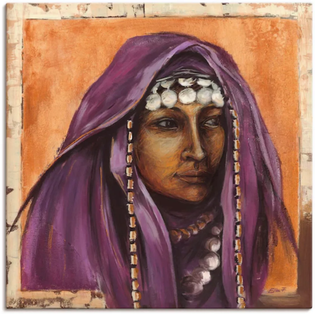 Artland Leinwandbild "Beduinin II mit auberginefarbenem Tuch", Frau, (1 St. günstig online kaufen