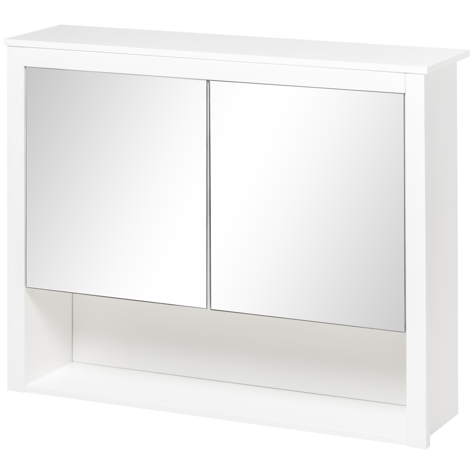 HOMCOM Badezimmerschrank mit Spiegel, Wand-Badezimmerschrank, 2 Spiegeltüre günstig online kaufen
