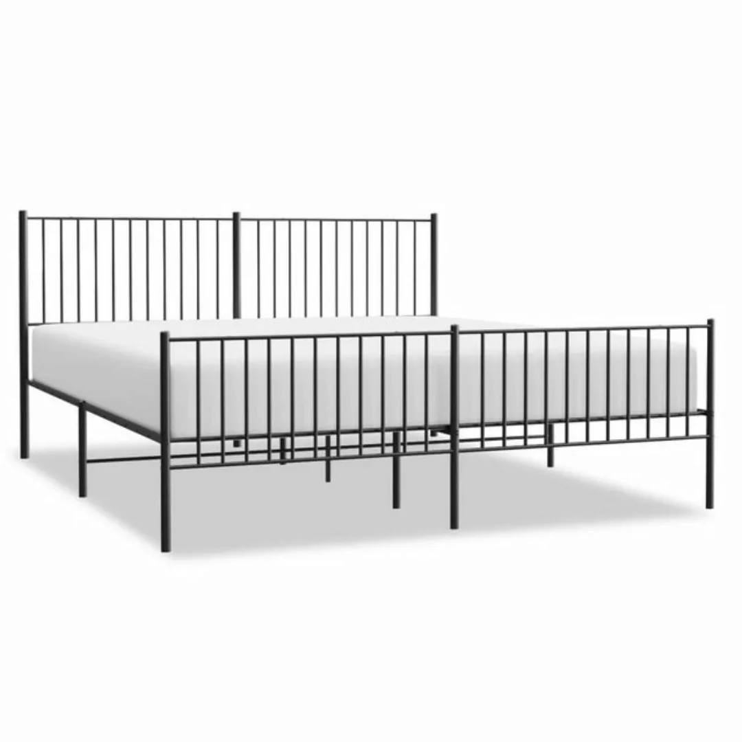 furnicato Bettgestell mit Kopf- und Fußteil Metall Schwarz 183x213 cm (1-tl günstig online kaufen