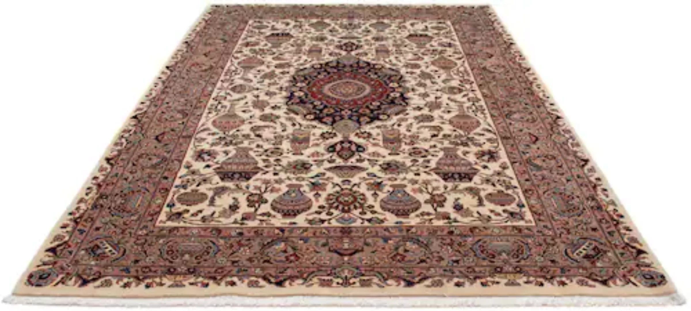 morgenland Wollteppich »Kaschmar Medaillon Beige 290 x 200 cm«, rechteckig günstig online kaufen