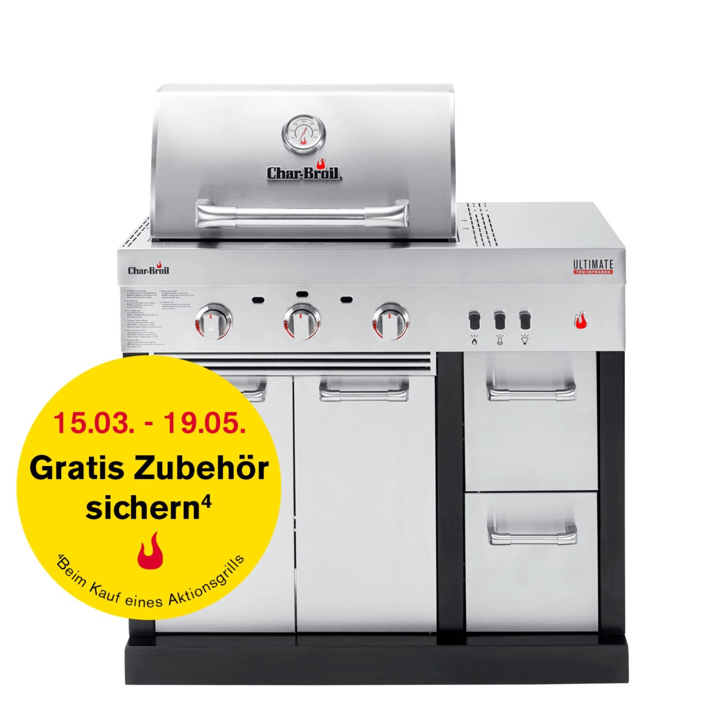 Char-Broil Outdoor-Küche Ultimate 3200 mit Gasgrill 3 Brenner Edelstahl günstig online kaufen