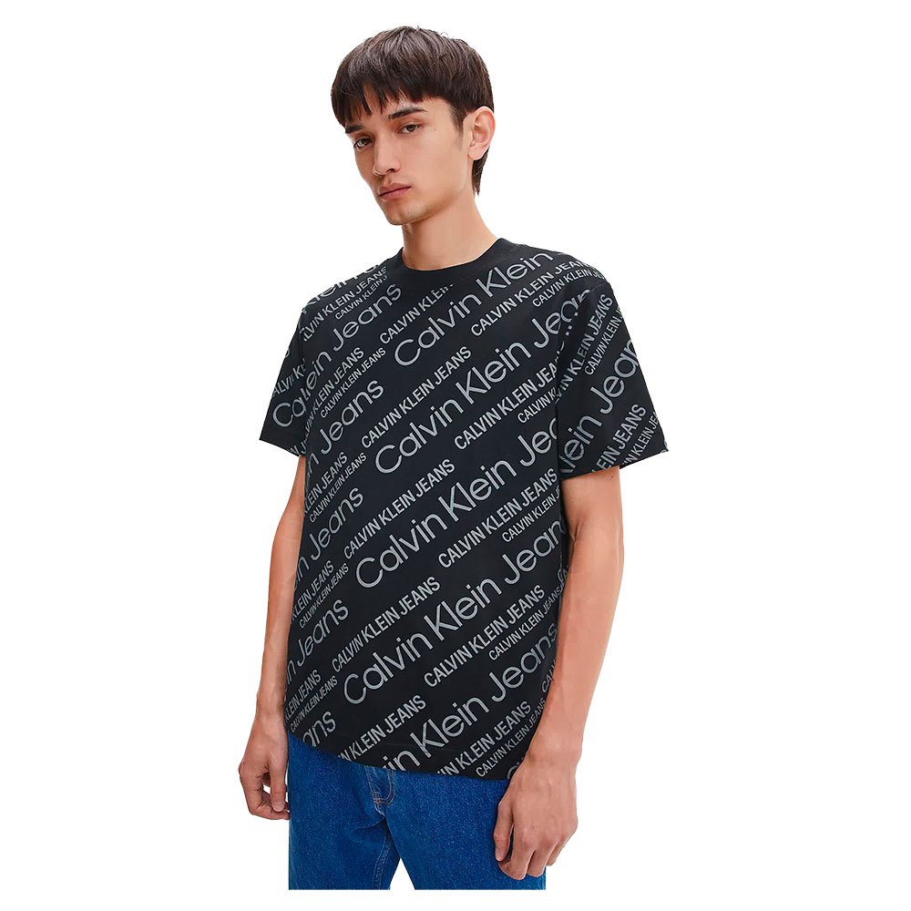 Calvin Klein Jeans Logo Aop Kurzärmeliges T-shirt L Logo Aop Ck Black günstig online kaufen