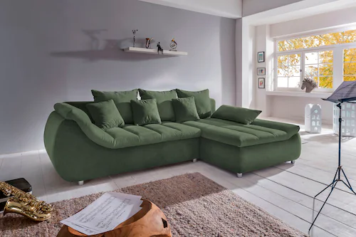INOSIGN Ecksofa »Imola elegant und bequem, aktuelle Steppung im Sitz, L-For günstig online kaufen