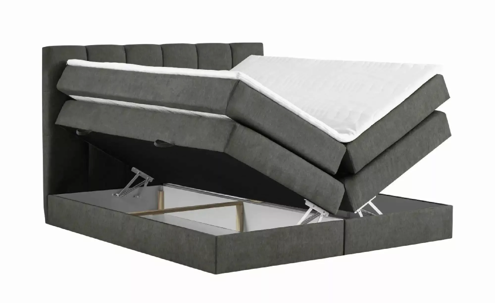 Boxspringbett mit Bettkasten Leeds ¦ grau ¦ Maße (cm): B: 200 H: 121 Betten günstig online kaufen