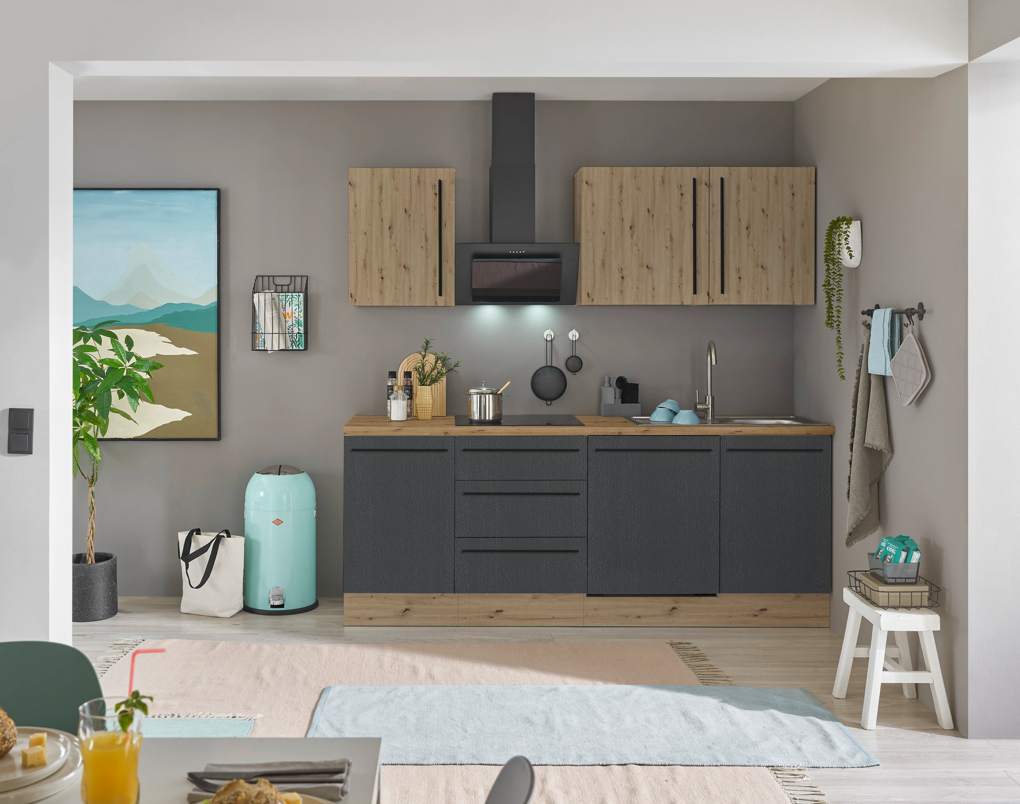 KOCHSTATION Küchenzeile "Florida", Breite 220 cm, Softclose für Türen und S günstig online kaufen